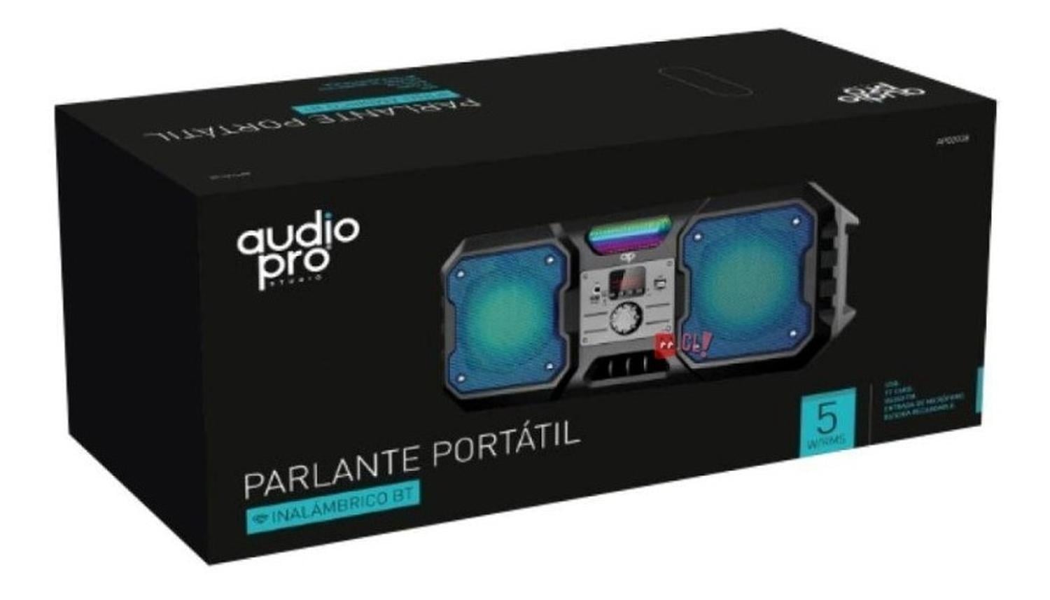 PARLANTE BLUETOOTH PORTÁTIL ILUMINACIÓN LED AZUL 5W RMS - PS - 2