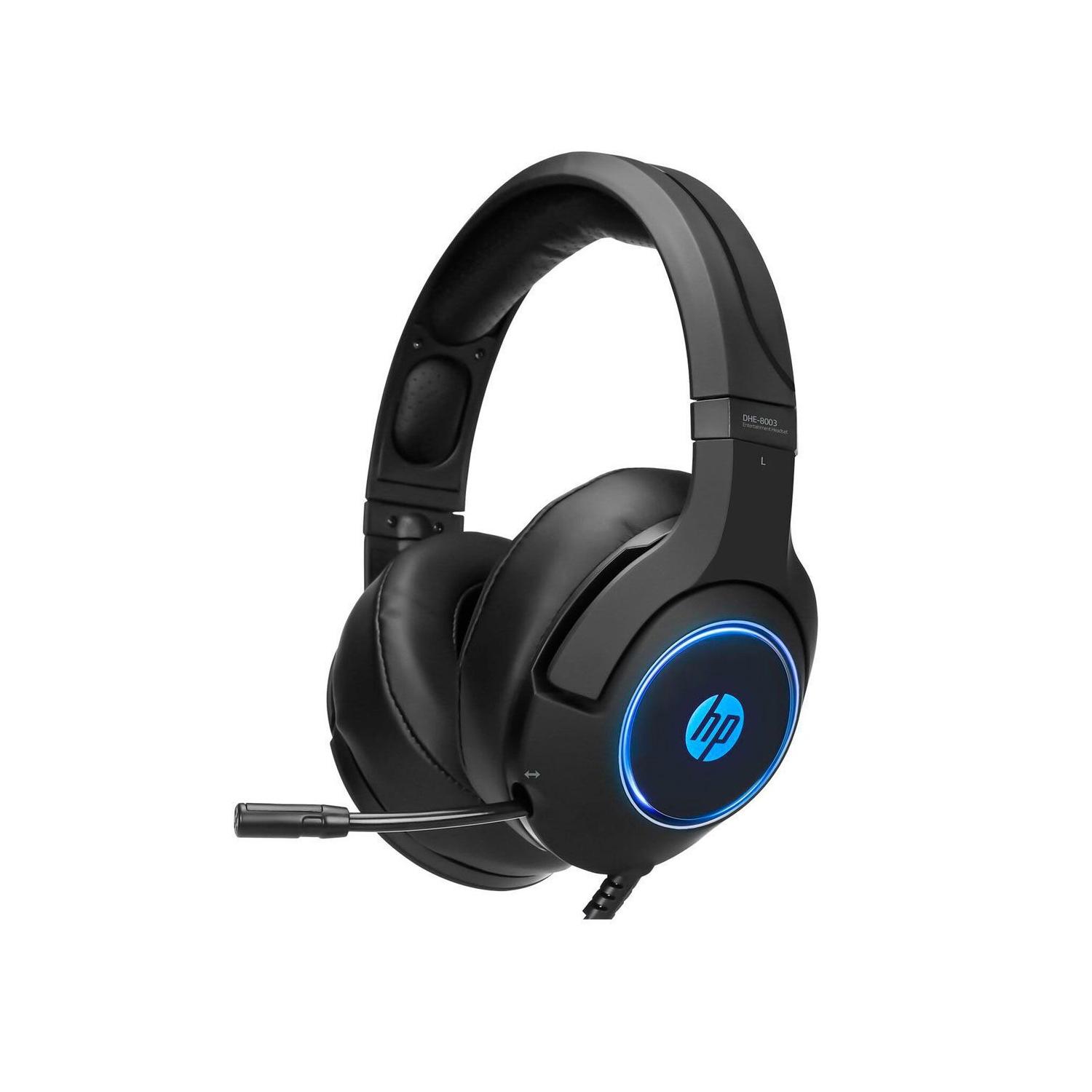 AUDÍFONOS GAMER 3.5MM ILUMINACIÓN AZUL HP DHE-8003 - PS - 1