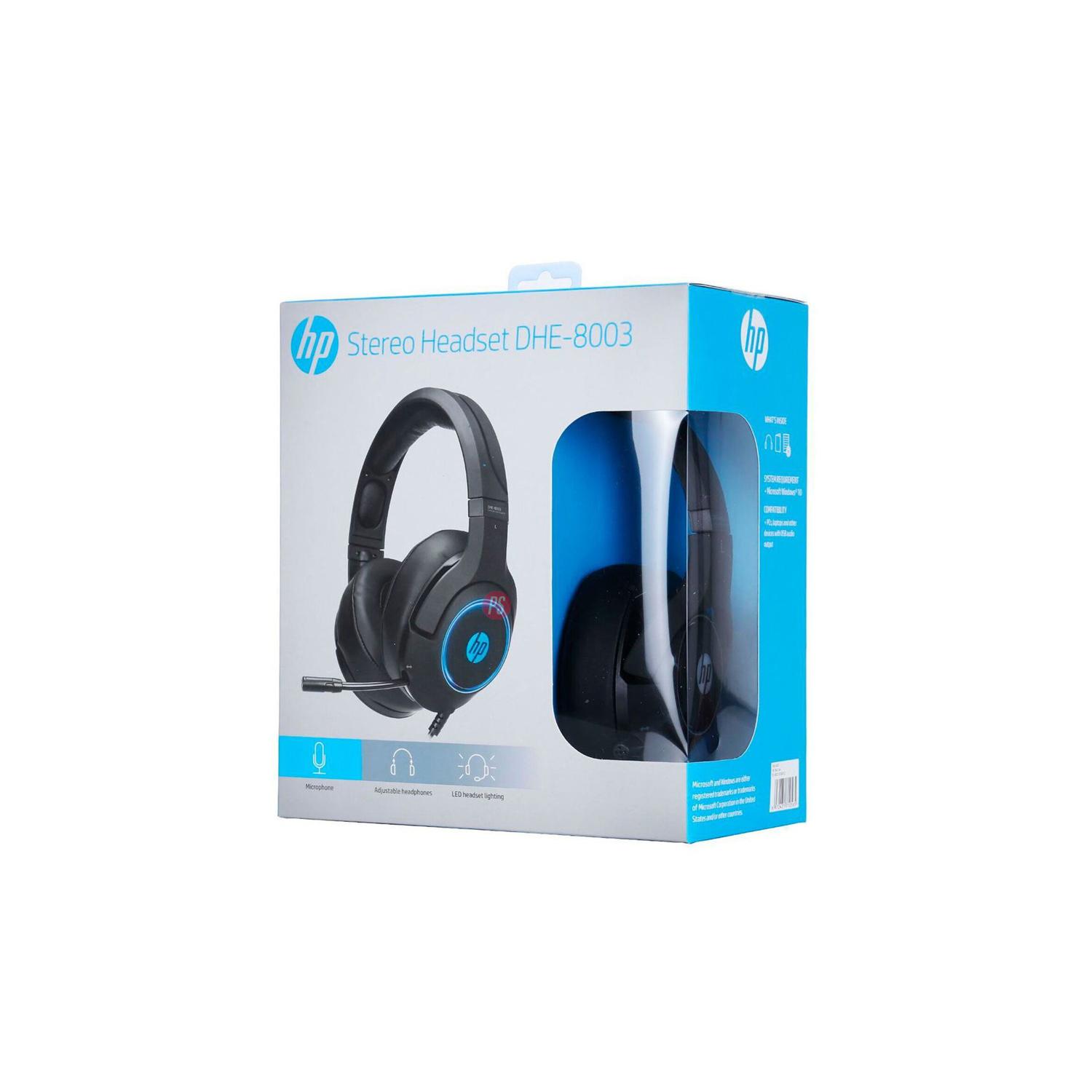 AUDÍFONOS GAMER 3.5MM ILUMINACIÓN AZUL HP DHE-8003 - PS - 4