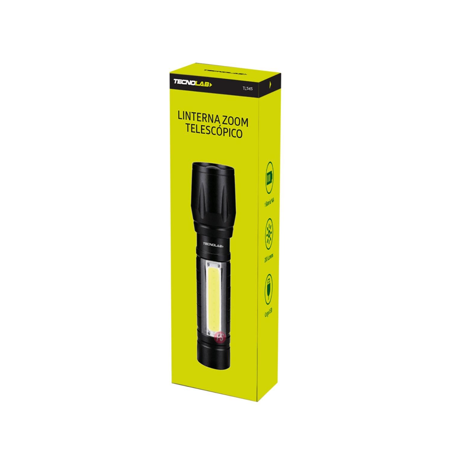 LINTERNA LED CON ZOOM TELESCÓPICO 9CMS - PS - 4