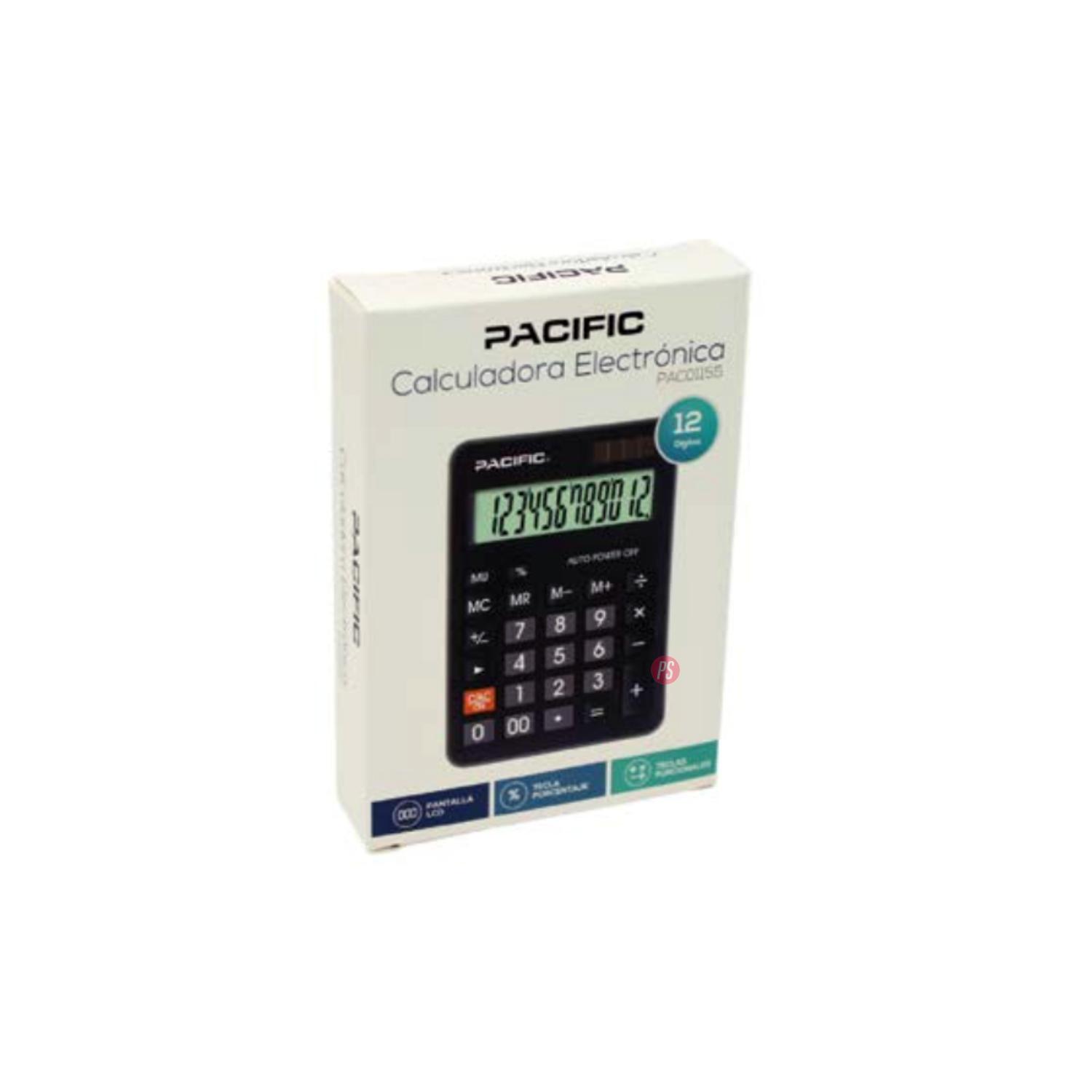 CALCULADORA PACIFIC 12 DÍGITOS ELECTRÓNICA PS - 2