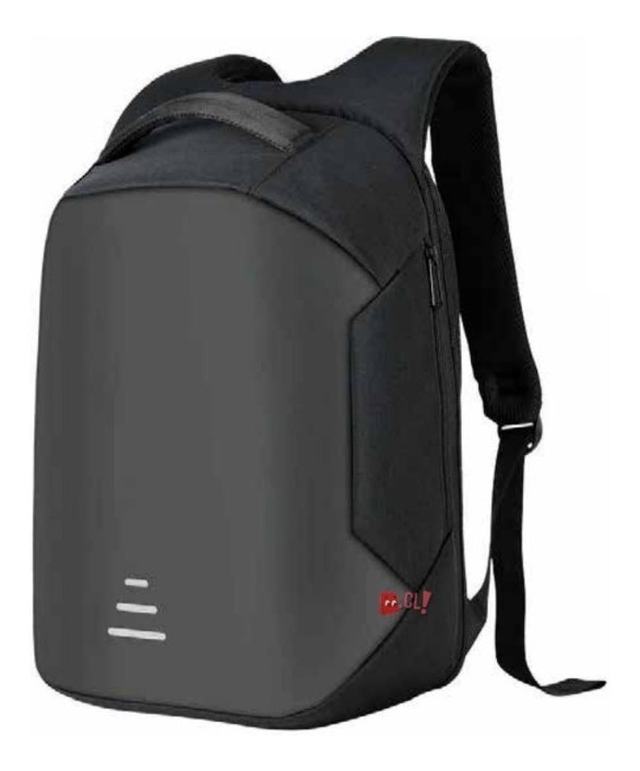 MOCHILA ANTIRROBO IMPERMEABLE CON USB COLOR NEGRO - PS - 1