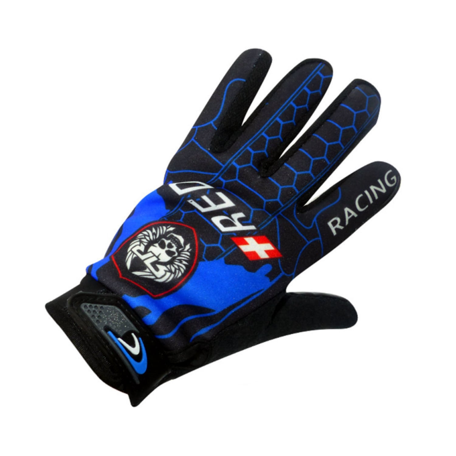 PUNTOSTORE GUANTES DEPORTIVOS PARA MOTO CON AGARRE DISEÑO AZUL - PS - 1