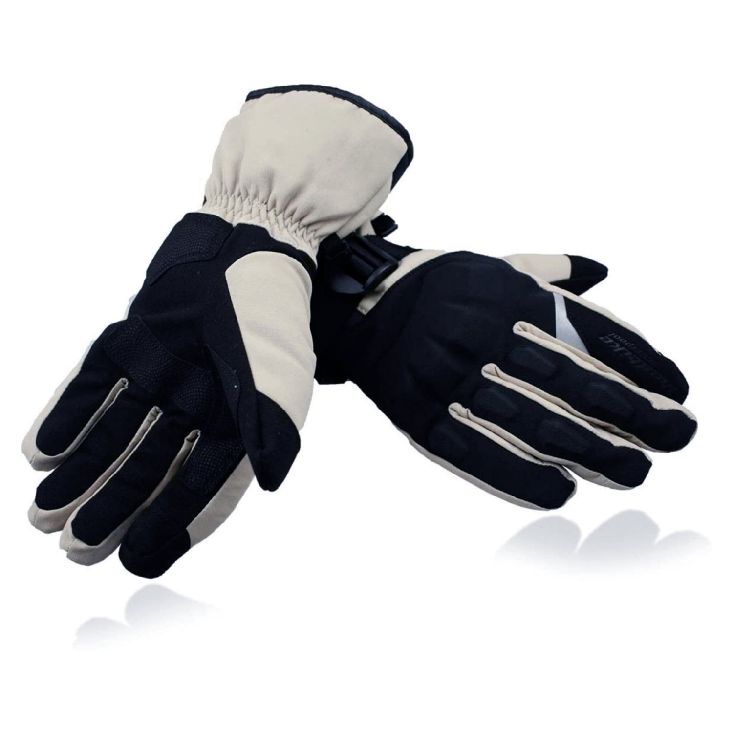 GUANTES PARA MOTO MADBIKE TÉRMICOS CON PROTECCIÓN NUDILLOS BEIGE - PS - 1