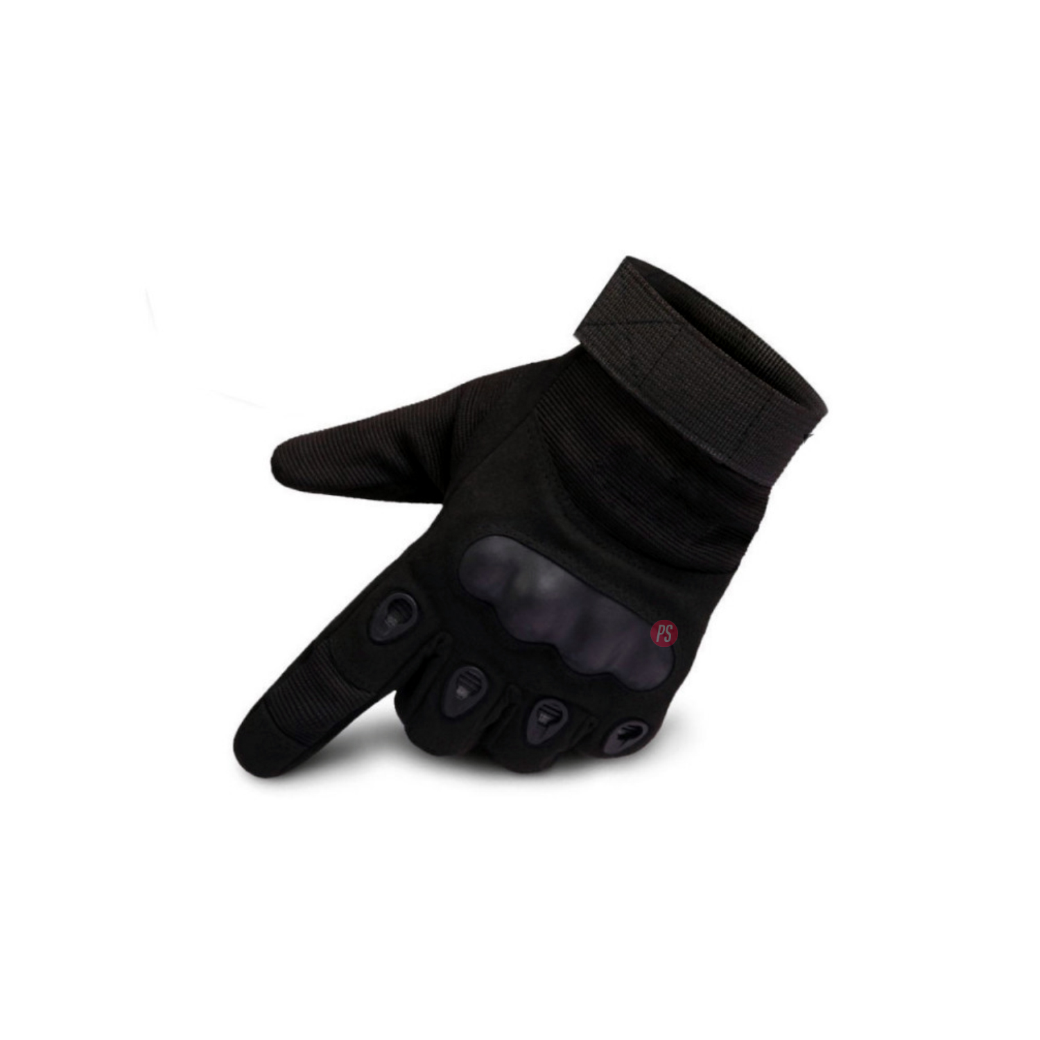 GUANTES PARA MOTO PUNTOSTORE DE CUERO COLOR NEGRO - PS - 2