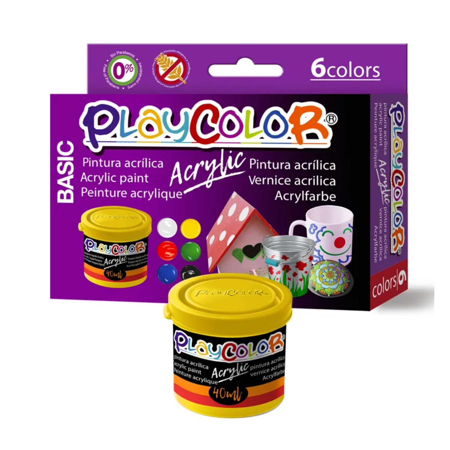PINTURA ACRÍLICA PUNTOSTORE 40ML 6 COLORES SECADO RÁPIDO INSTANT - 1