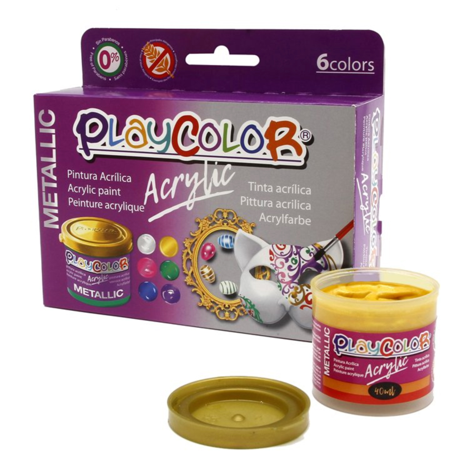 PINTURA ACRÍLICA PUNTOSTORE 40ML METÁLICA 6 COLORES SECADO RÁPIDO INSTANT - 1