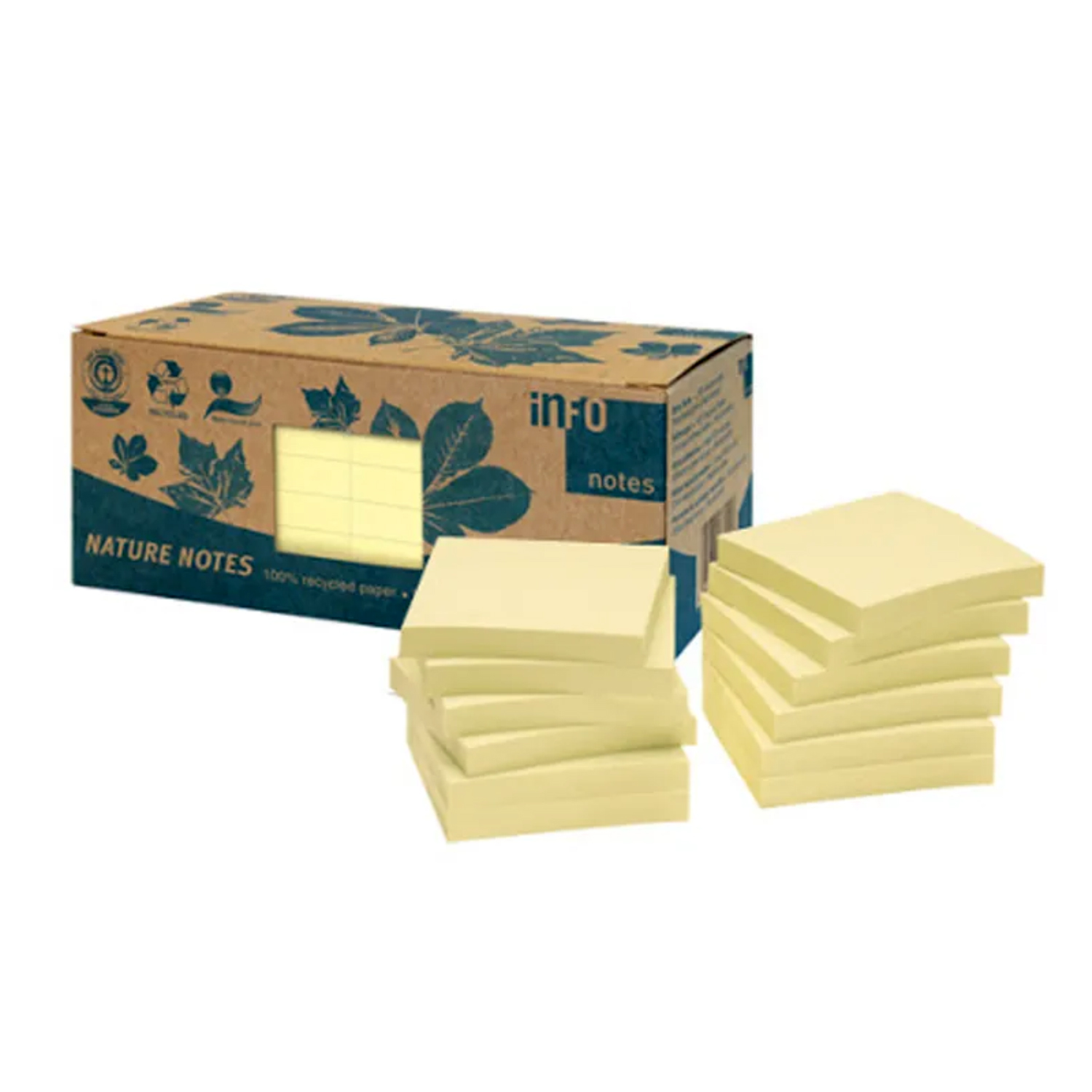 PACK X 12 NOTAS ADHESIVAS PUNTOSTORE 75X75MM ECO INFO - 1