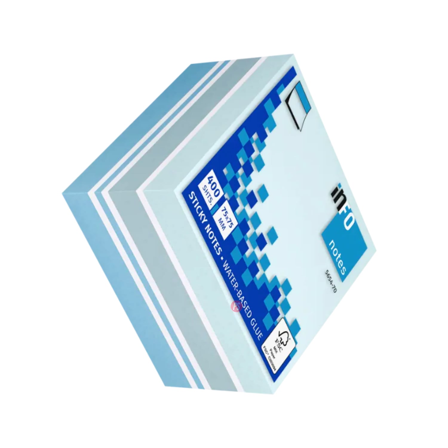 PACK X 400 NOTAS ADHESIVAS PUNTOSTORE CELESTE 75X75MM INFO NOTES - 2