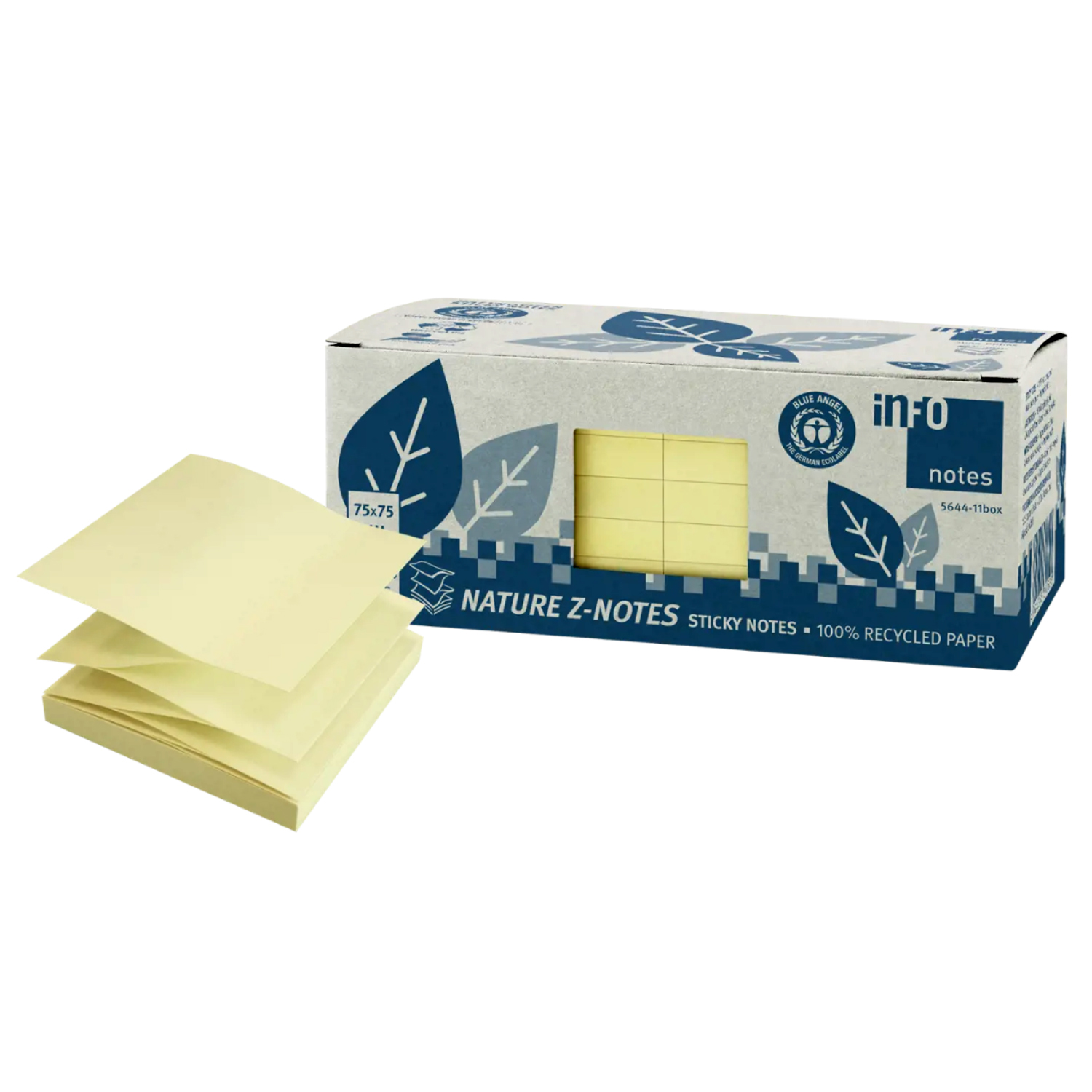 PACK X 12 NOTAS ADHESIVAS PUNTOSTORE AMARILLO 75X75MM INFO NOTES - 1