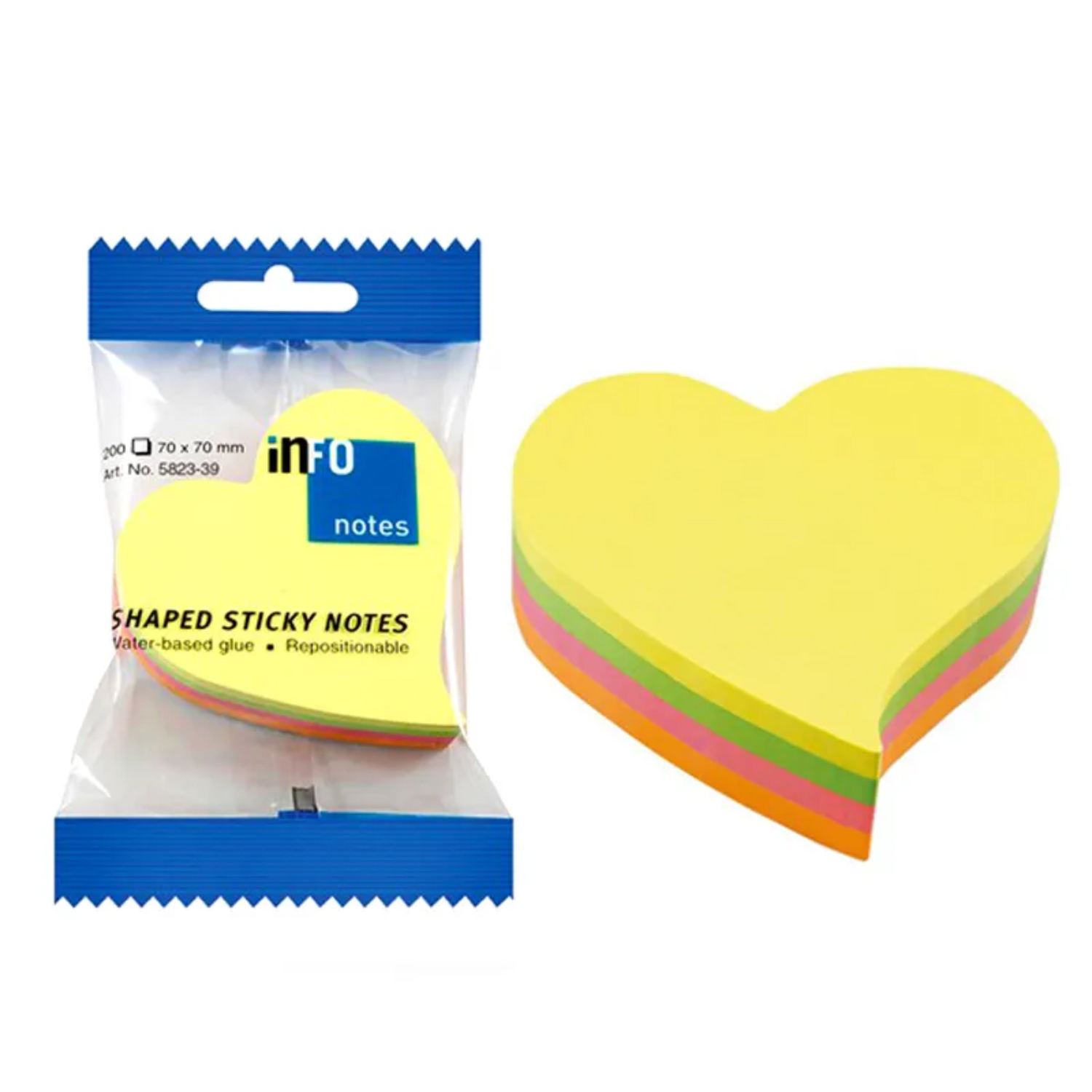 NOTAS ADHESIVAS PUNTOSTORE FORMA CORAZÓN HOJAS COLOR - 1