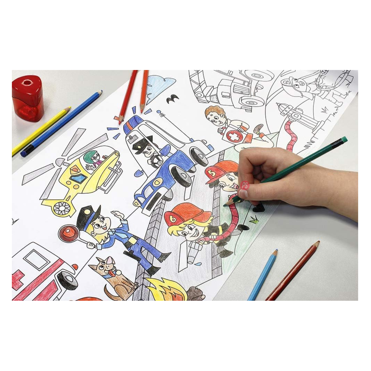 ADHESIVO PARA COLOREAR PUNTOSTORE INFO DISEÑO BOMBEROS 4MTS PS - 2