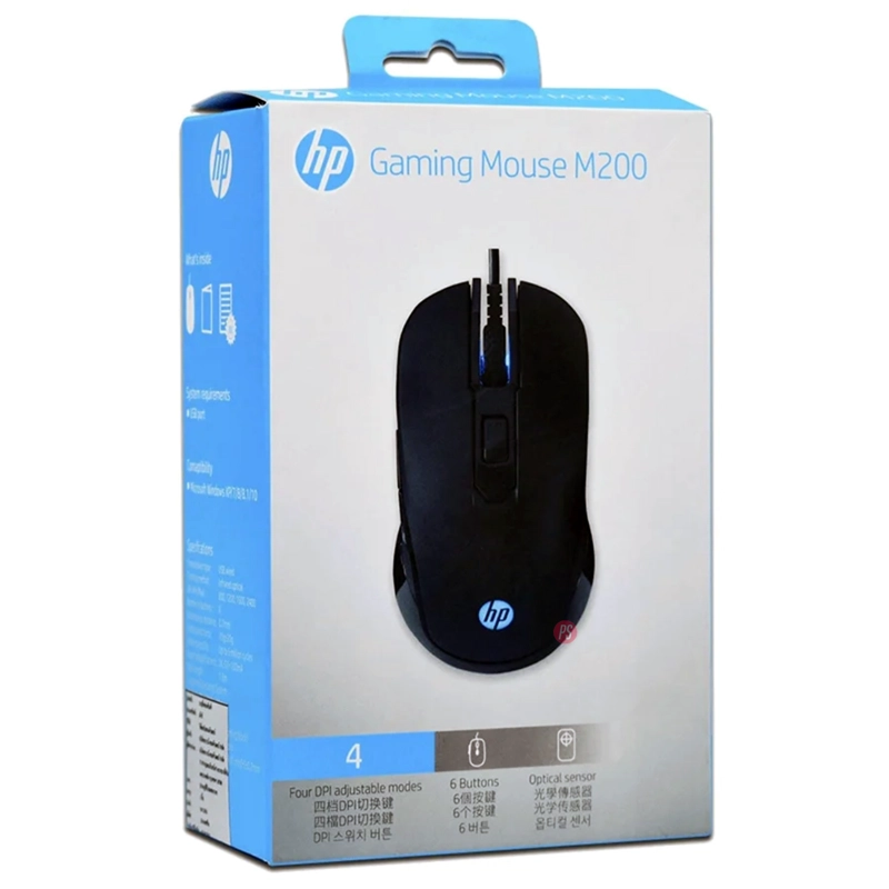 MOUSE HP GAMER USB RETROILUMINACIÓN M200 NEGRO PS - 4
