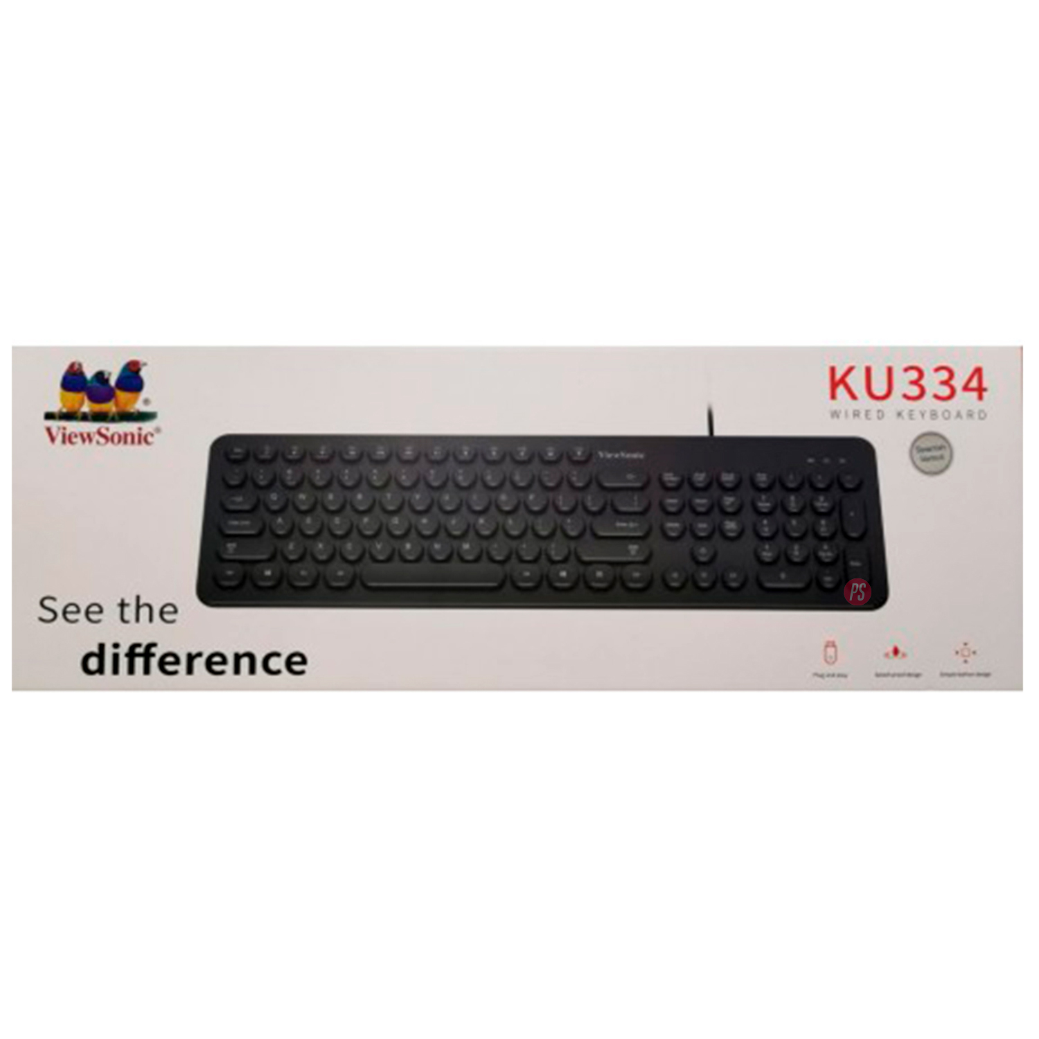 TECLADO UNIVERSAL VIEWSONIC KU334 PC USB TECLAS REDONDAS PS - 3