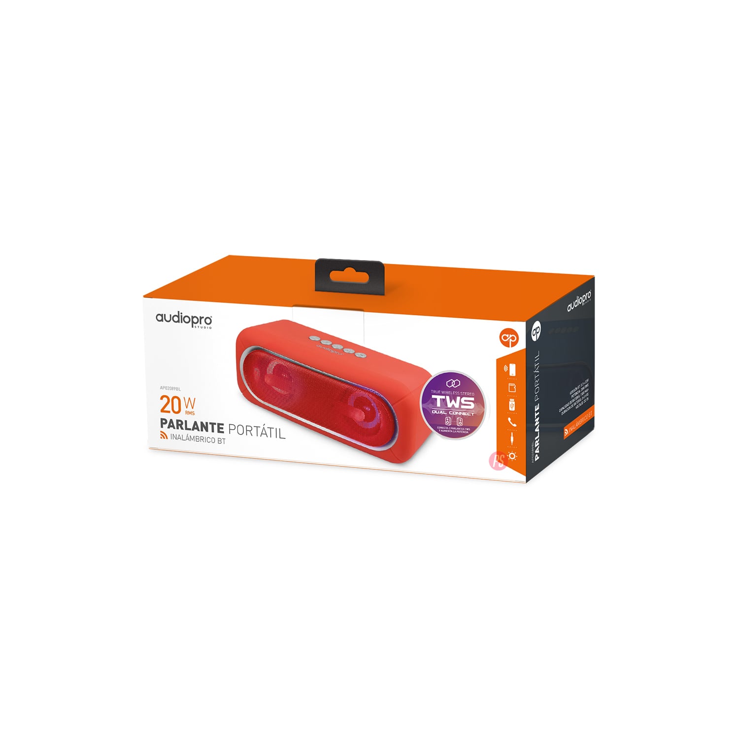 PARLANTE BLUETOOTH AUDIO PRO CON ILUMINACIÓN RGB COLOR ROJO - 2