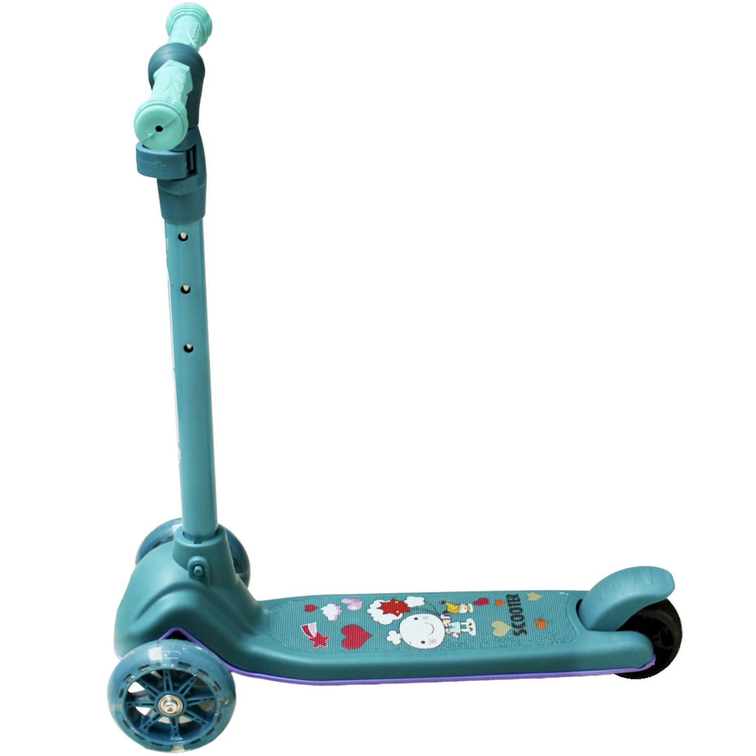 SCOOTER DE 3 RUEDAS DISEÑO CARITA RUEDAS ILUMINADAS - PS - 1