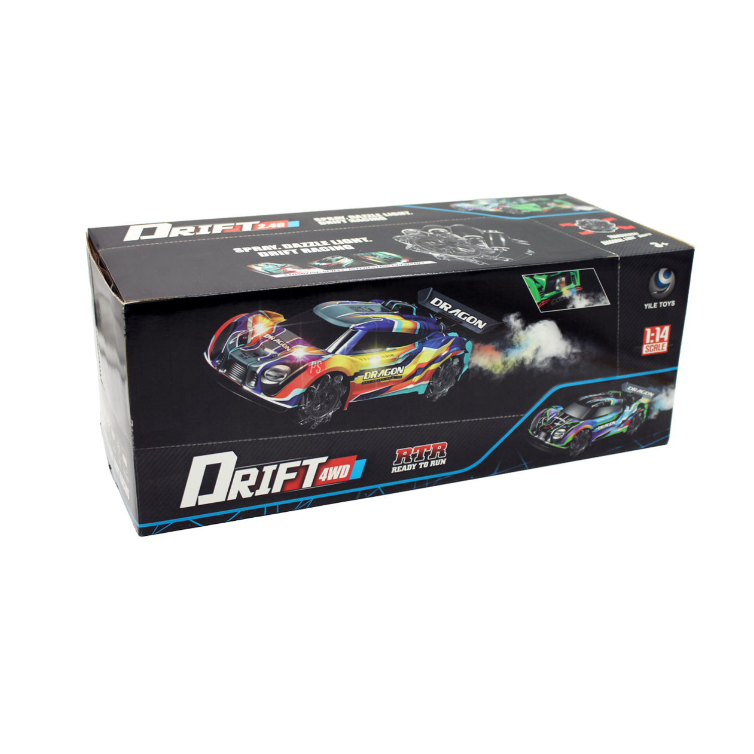 AUTO DE CARRERAS PUNTOSTORE AZUL JUGUETE RC LUZ HUMO Y MOVIMIENTO - PS - 2