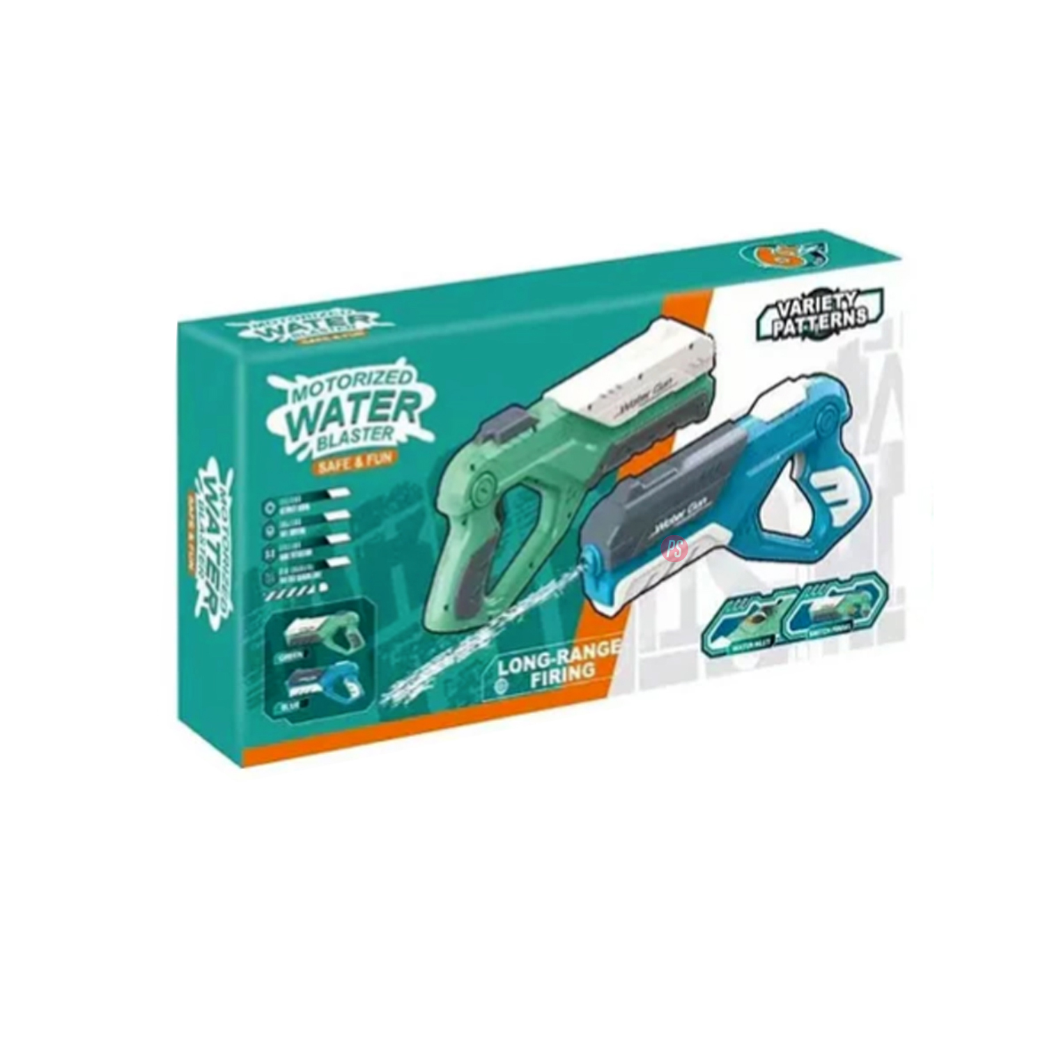 PISTOLA DE AGUA RECARGABLE AZUL ALTO ALCANCE - PS - 2