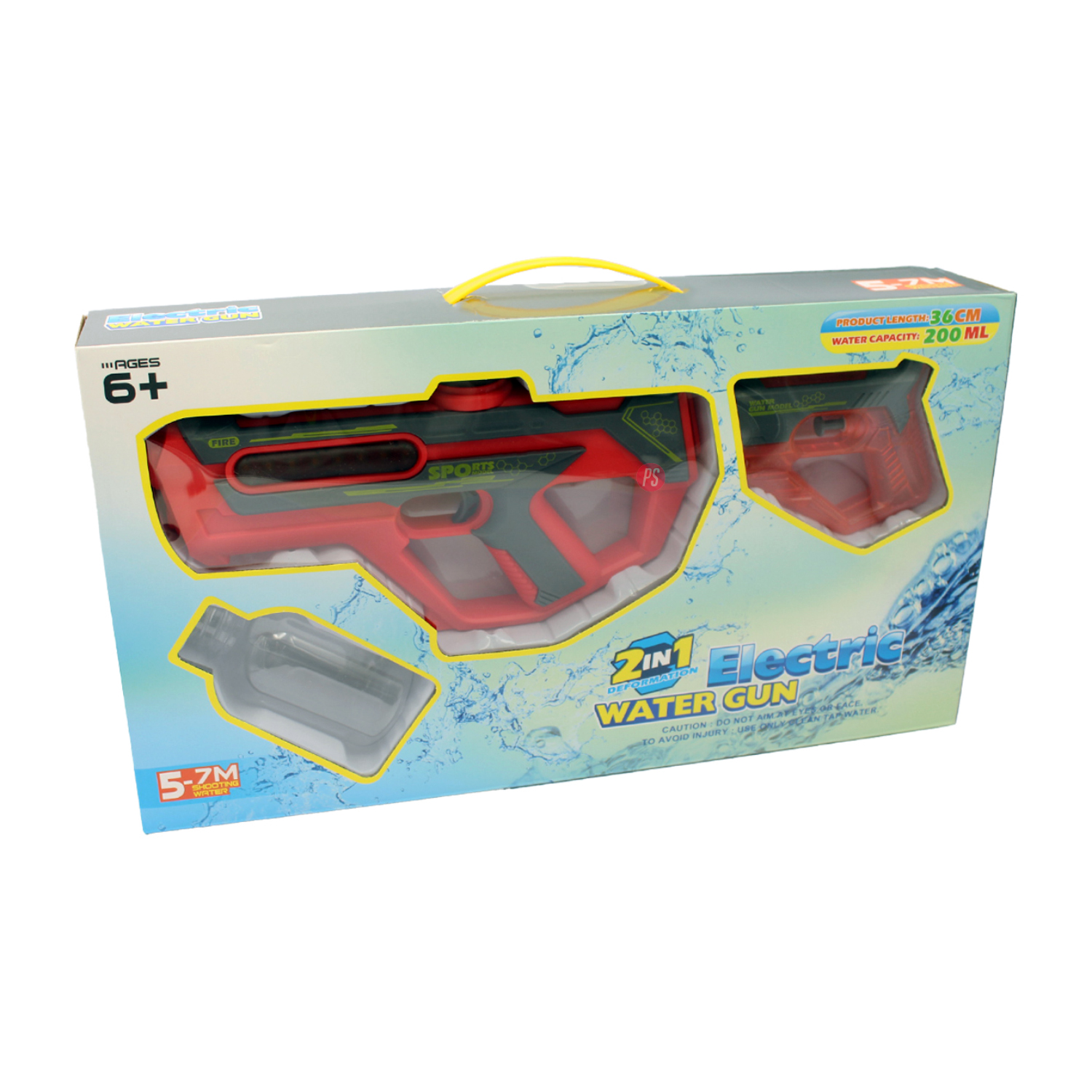 ESCOPETA PISTOLA LANZA AGUA 2 EN 1 RECARGABLE ROJO - PS - 4