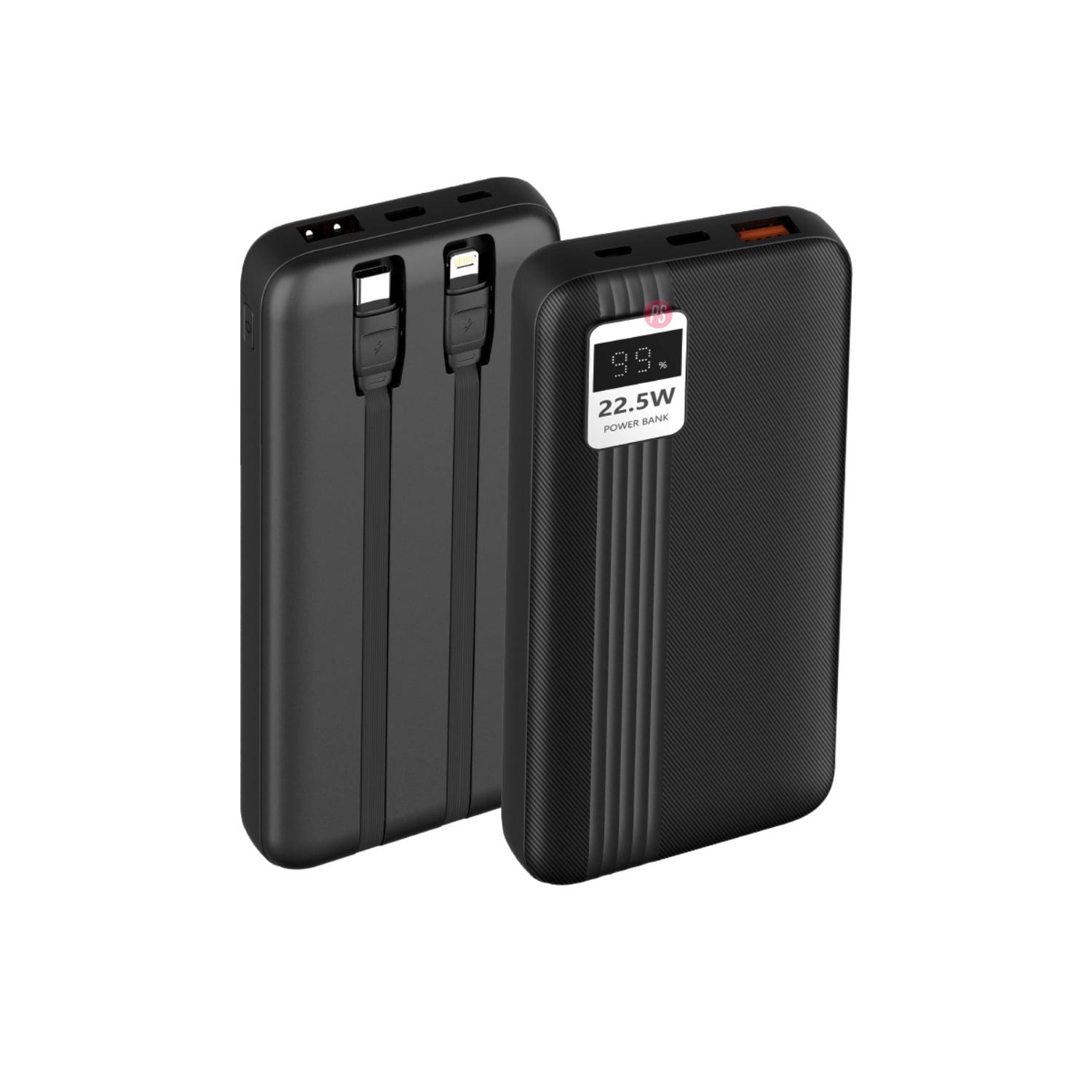 POWER BANK 10000MAH 22.5W + 2 CABLES INCLUIDOS NEGRO - PS - 3