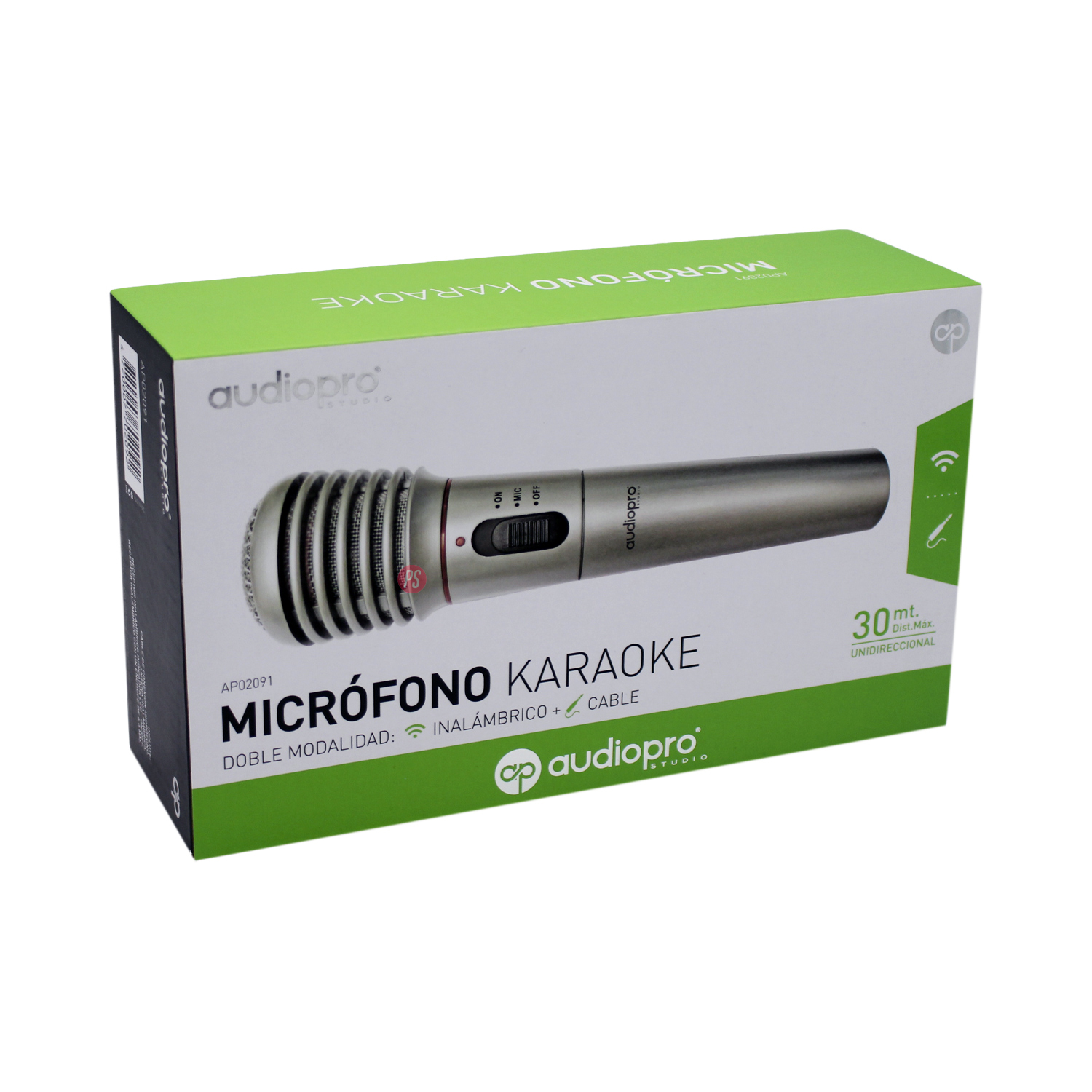 MICRÓFONO AUDIO PRO INALÁMBRICO PARA KARAOKE GRIS - PS - 3