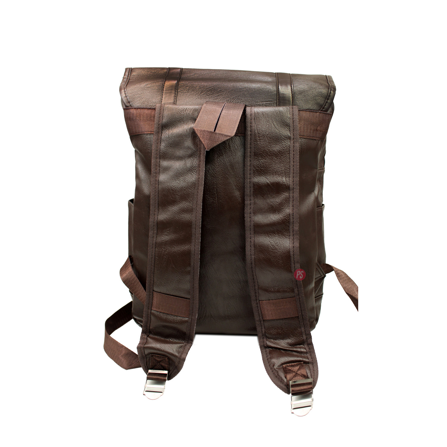 MOCHILA VINTAGE UNISEX TIPO CUERO CAFÉ - PS - 2