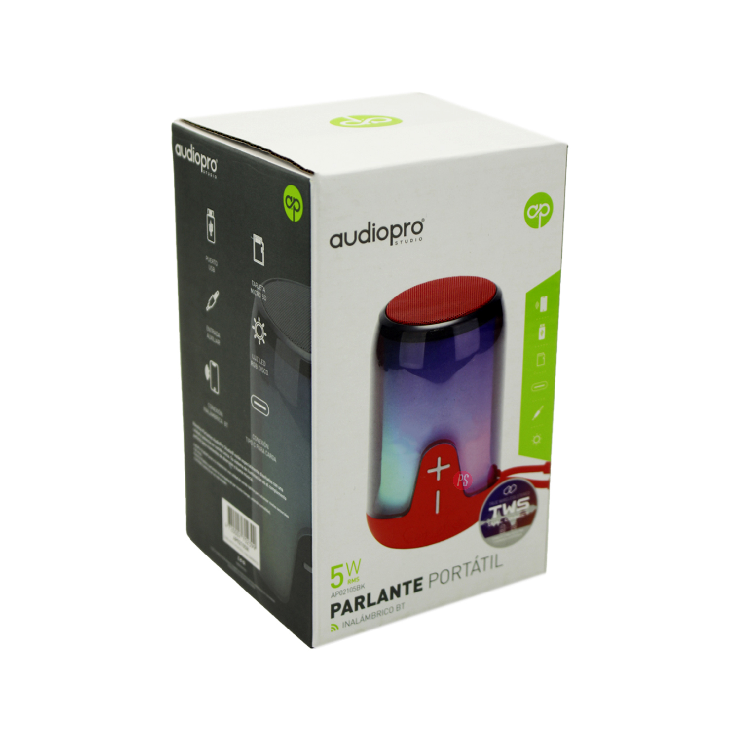 PARLANTE BLUETOOTH AUDIO PRO RGB TWS PORTÁTIL COLOR ROJO - 3