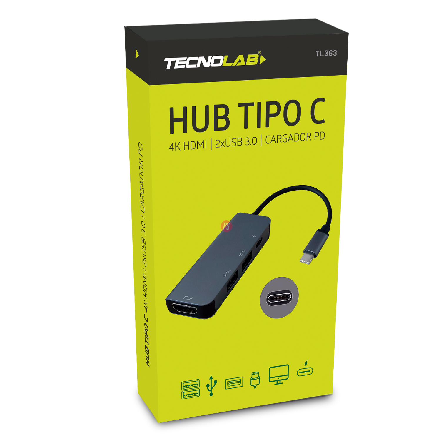 HUB TECNOLAB TIPO C A HDMI 4K - PS - 3
