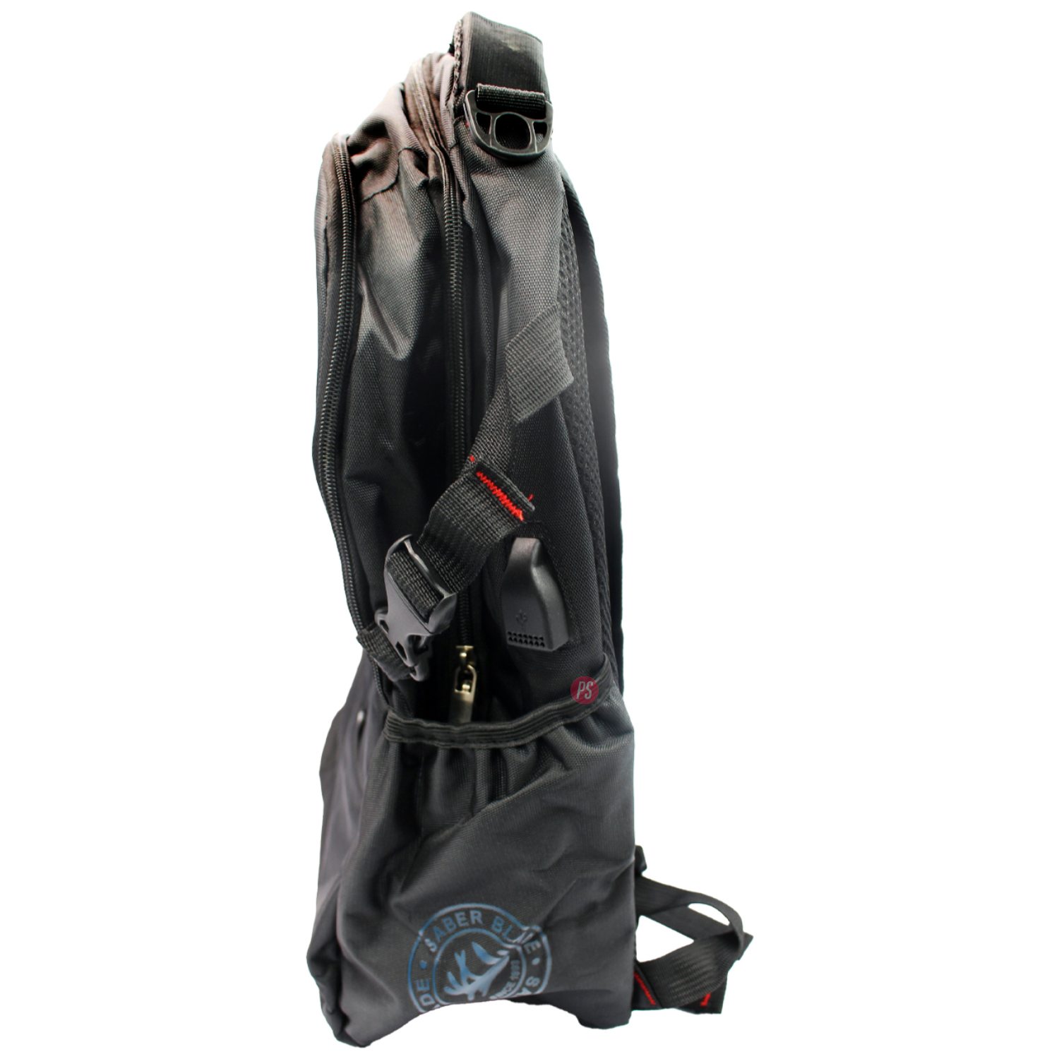 MOCHILA IMPERMEABLE NOTEBOOK PUERTO USB NEGRO - PS - 2