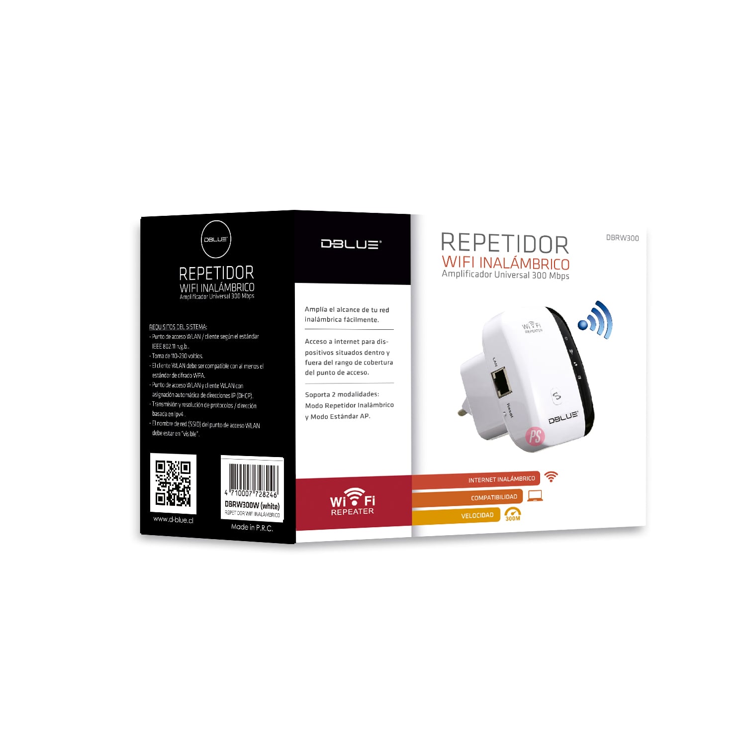 REPETIDOR AMPLIFICADOR INTERNET WIFI 300MBPS NEGRO - PS - 2