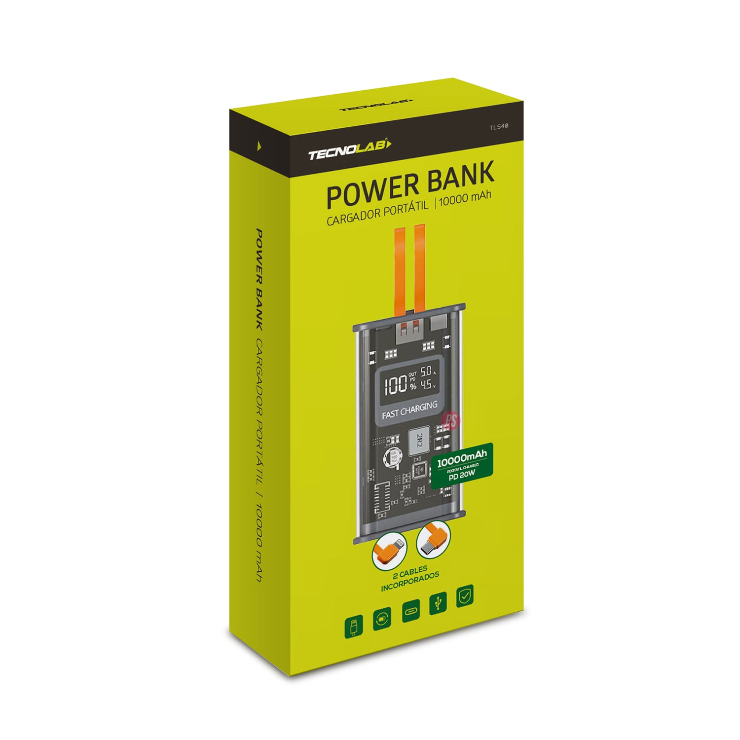 POWER BANK 10000MAH 22.5W DISEÑO TRANSPARENTE - PS - 5