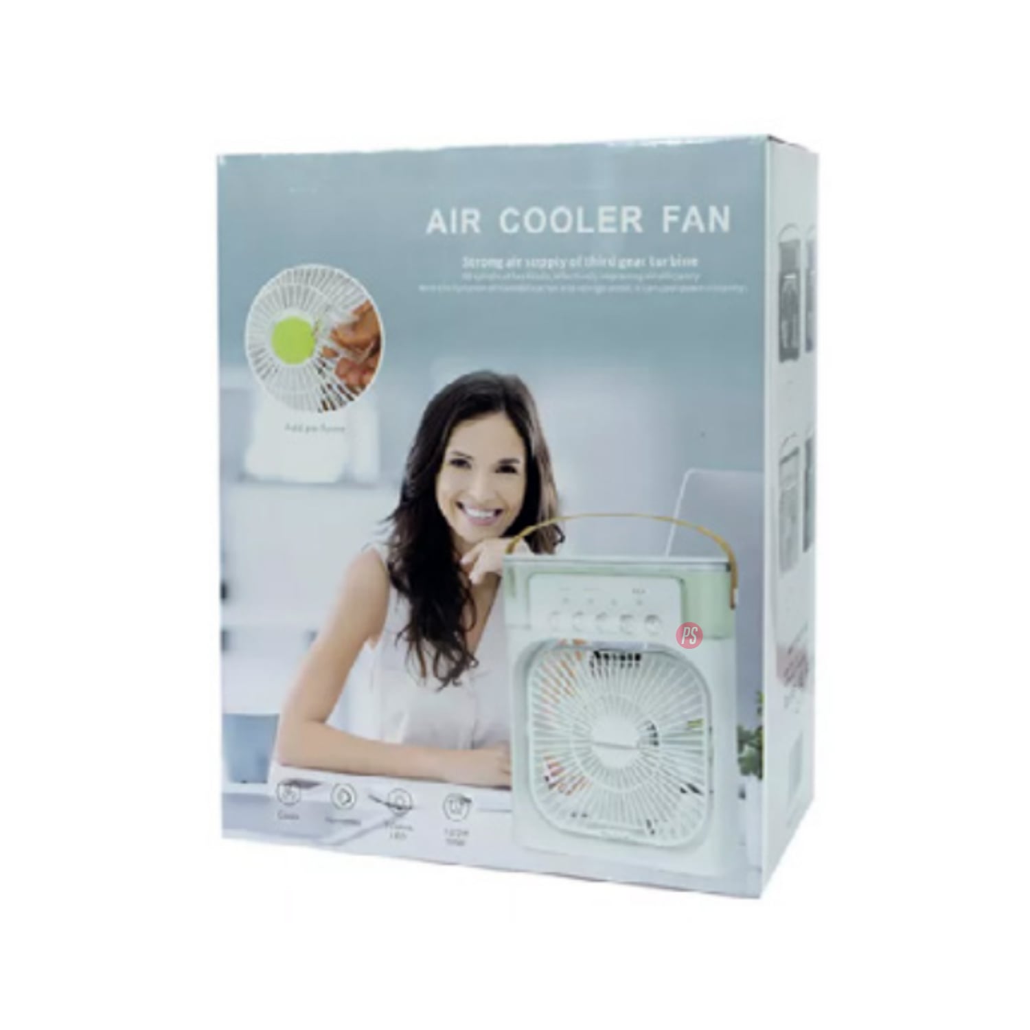 VENTILADOR PUNTOSTORE USB PORTÁTIL LED CON ROCIADOR AZUL PS - 4