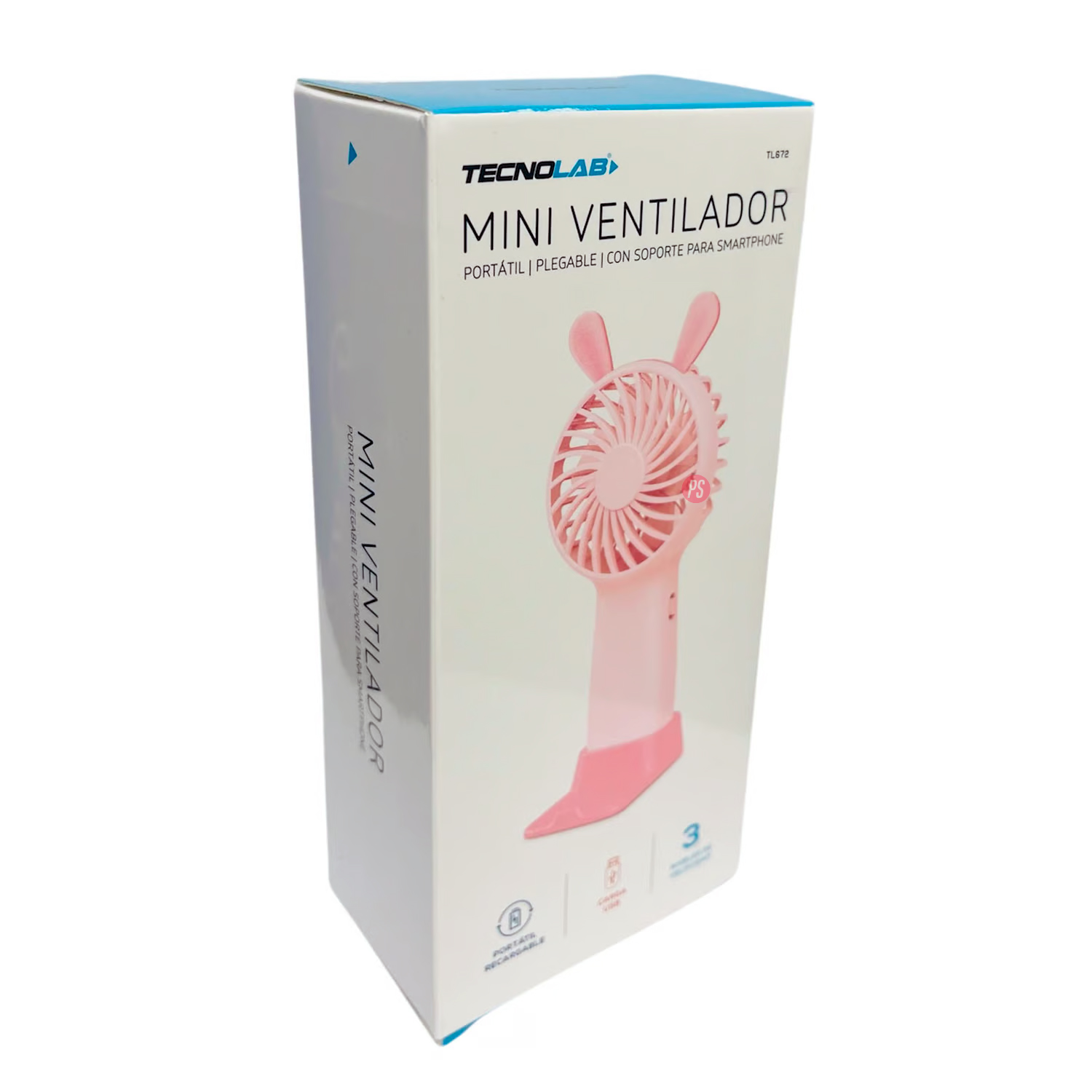 MINI VENTILADOR TECNOLAB DE MANO DISEÑO CONEJO RECARGABLE PS - 3
