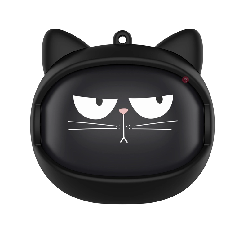 AUDÍFONOS BLUETOOTH CON CARAS SELECCIONABLES GATO NEGRO - PS - 4