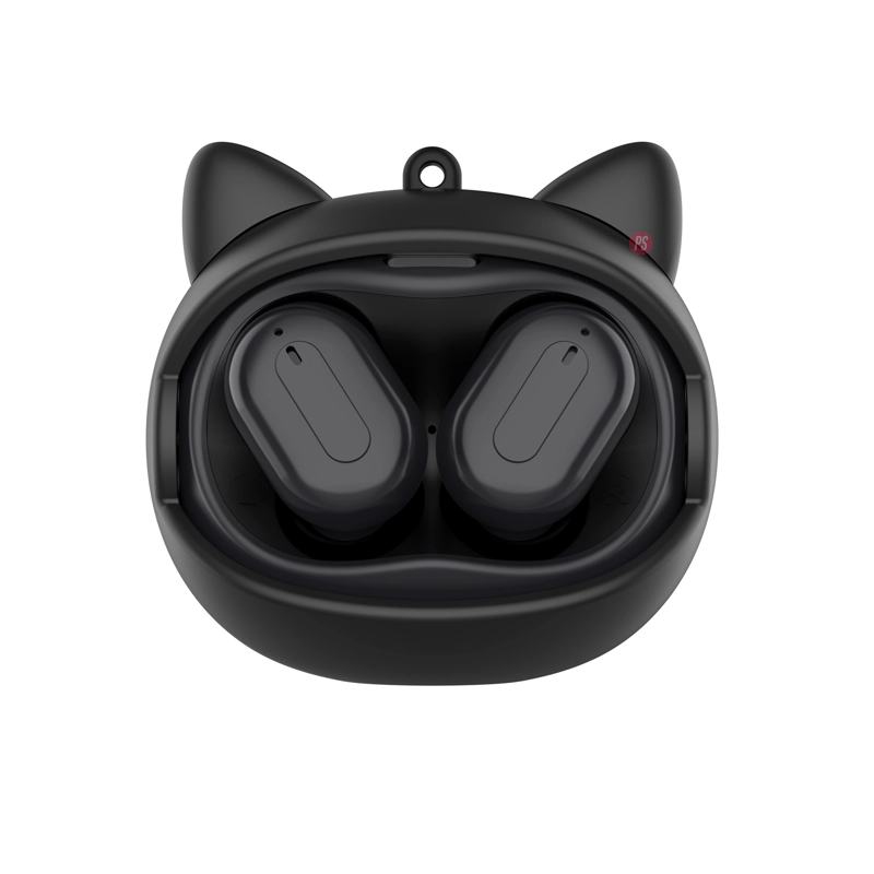 AUDÍFONOS BLUETOOTH CON CARAS SELECCIONABLES GATO NEGRO - PS - 5