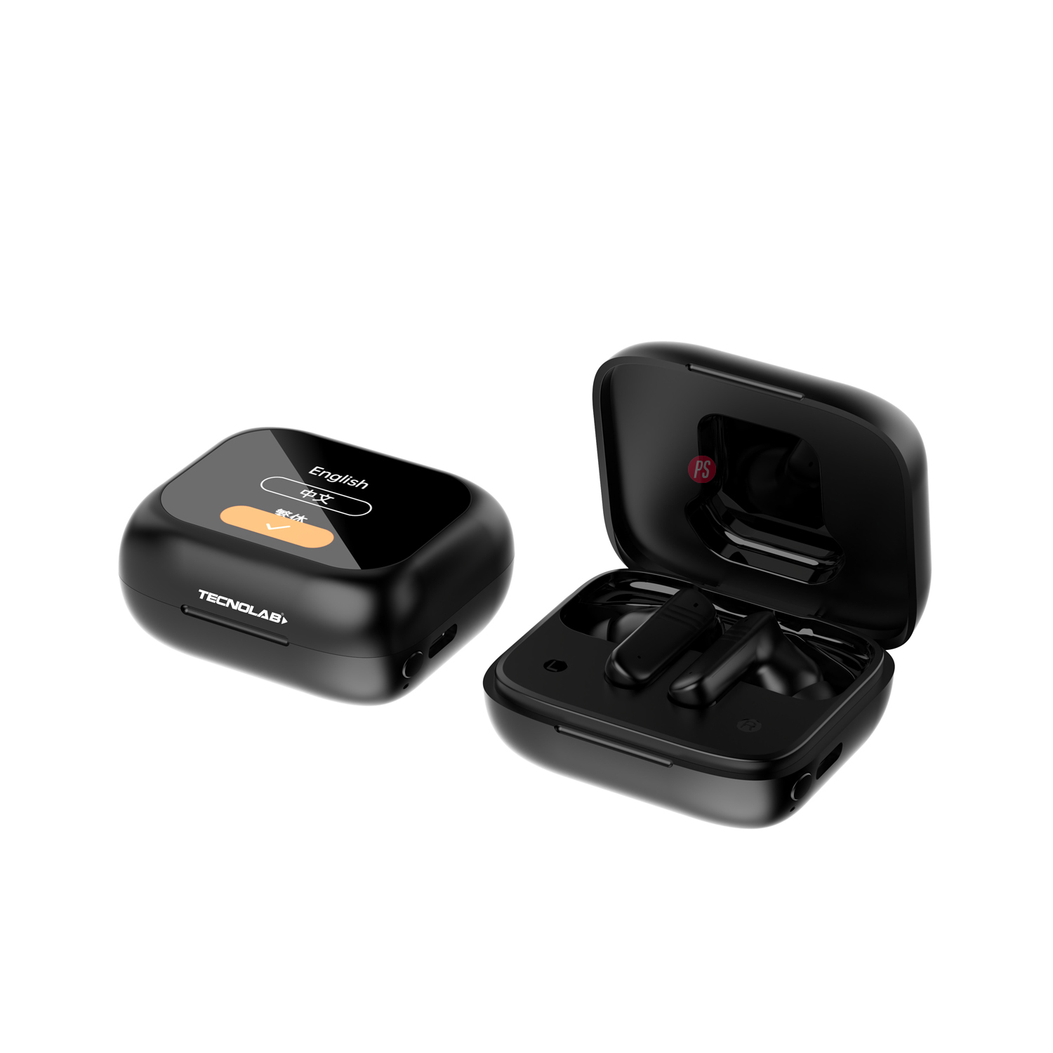 AUDÍFONOS BLUETOOTH CON PANTALLA TOUCH Y ANC NEGROS - PS - 2