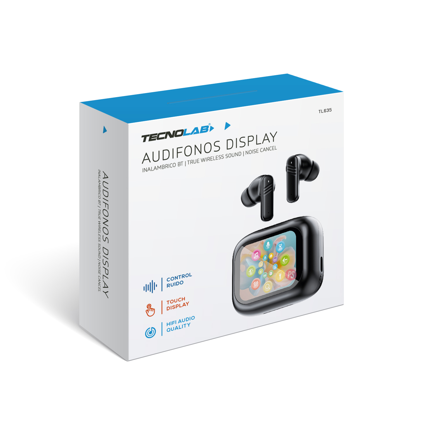 AUDÍFONOS BLUETOOTH CON PANTALLA TOUCH Y ANC NEGROS - PS - 4