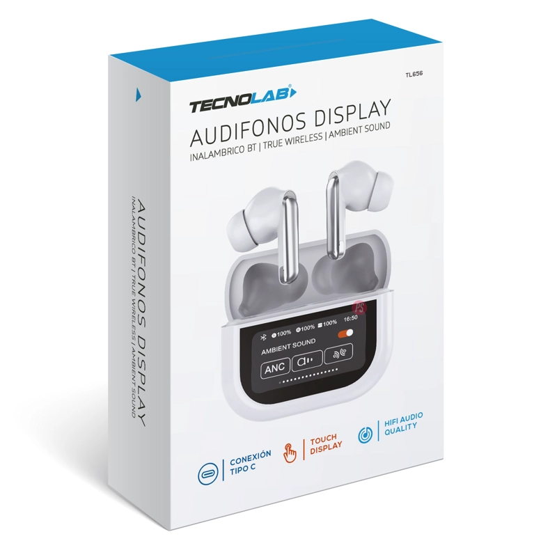 AUDÍFONOS BLUETOOTH CON PANTALLA TOUCH BLANCO - PS - 2