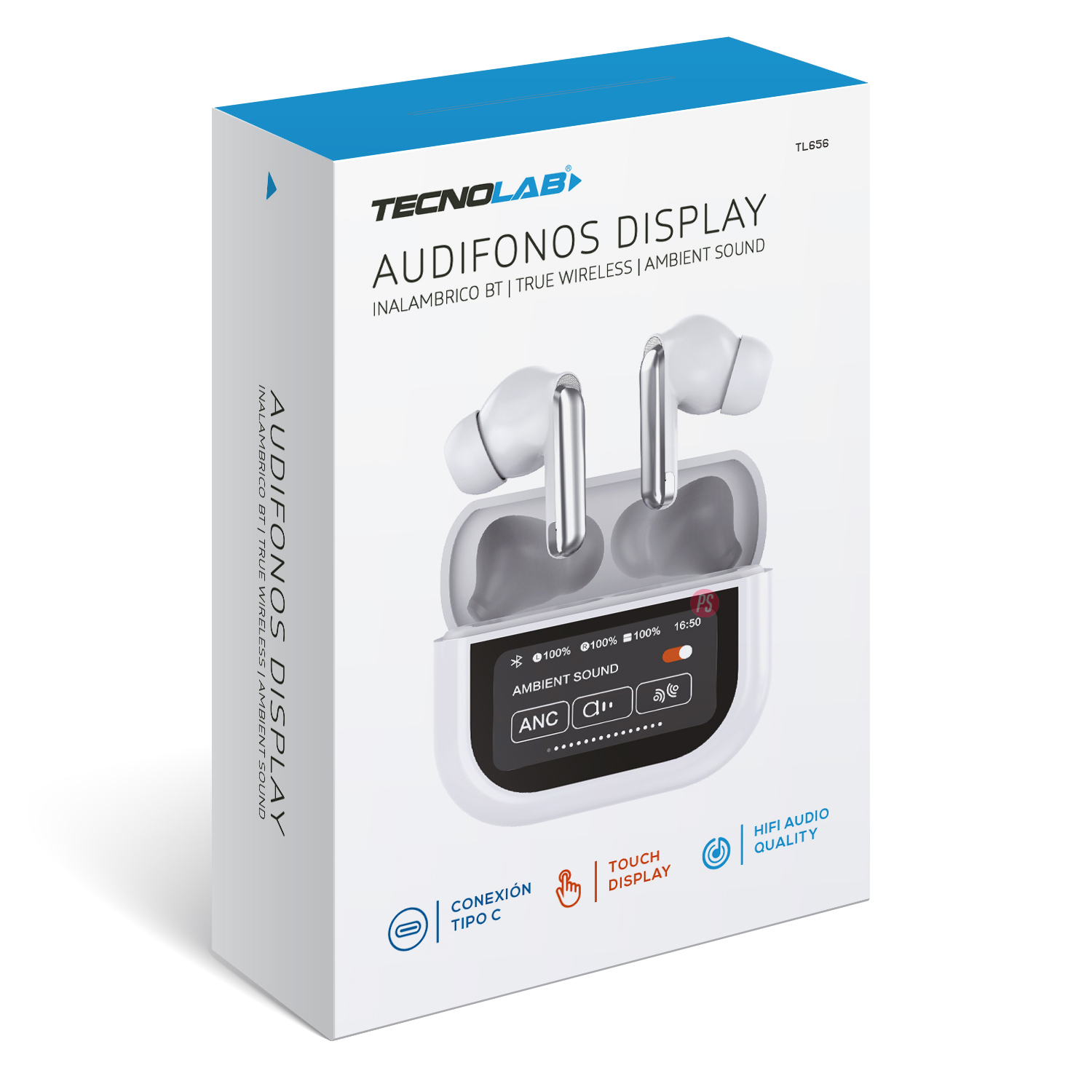 AUDÍFONOS BLUETOOTH CON PANTALLA TOUCH BLANCO - PS - 2