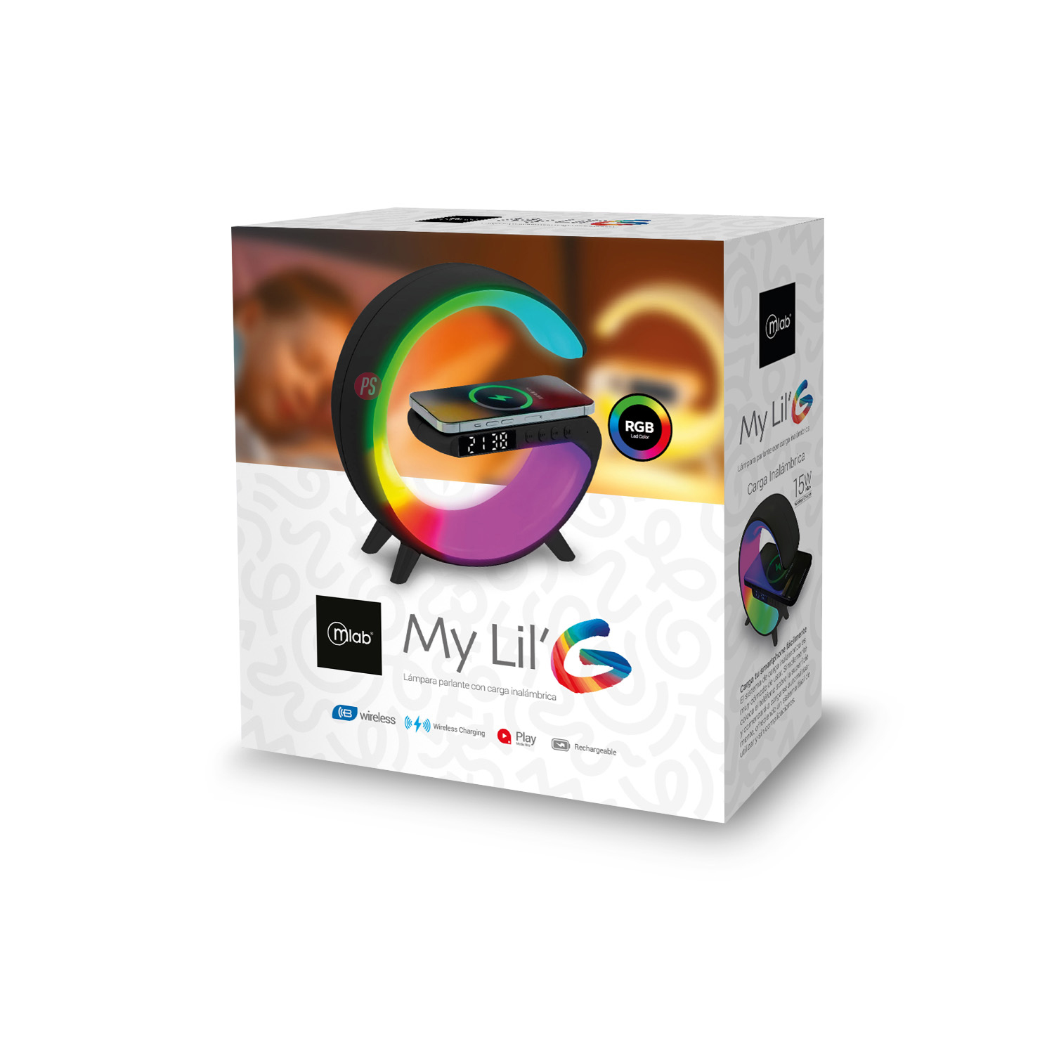 PARLANTE BLUETOOTH MLAB MY LIL G CARGADOR INALÁMBRICO NEGRO - 5