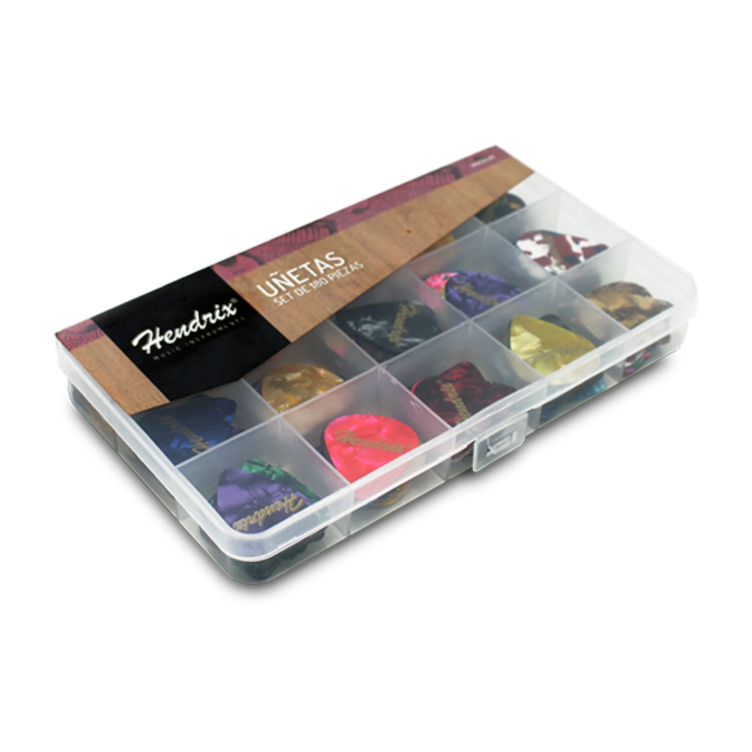 SET DE 180 UÑETAS PARA GUITARRA COLORES Y TEXTURAS - PS - 1