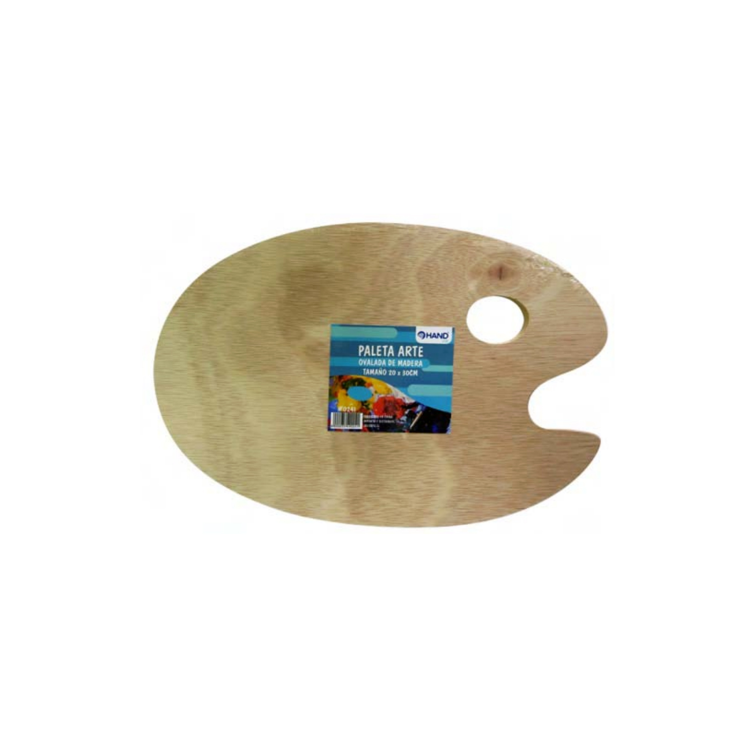 PALETA MEZCLADORA HAND PINTURA 20X30CM MADERA NATURAL - 1