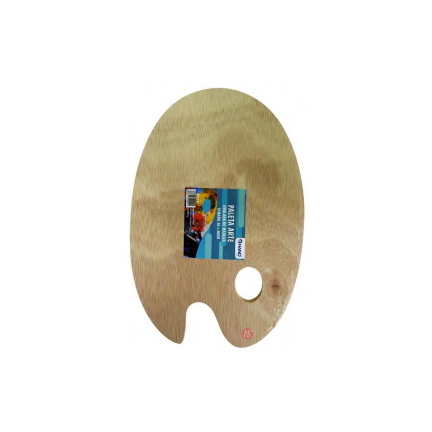 PALETA MEZCLADORA HAND PINTURA 20X30CM MADERA NATURAL - 2