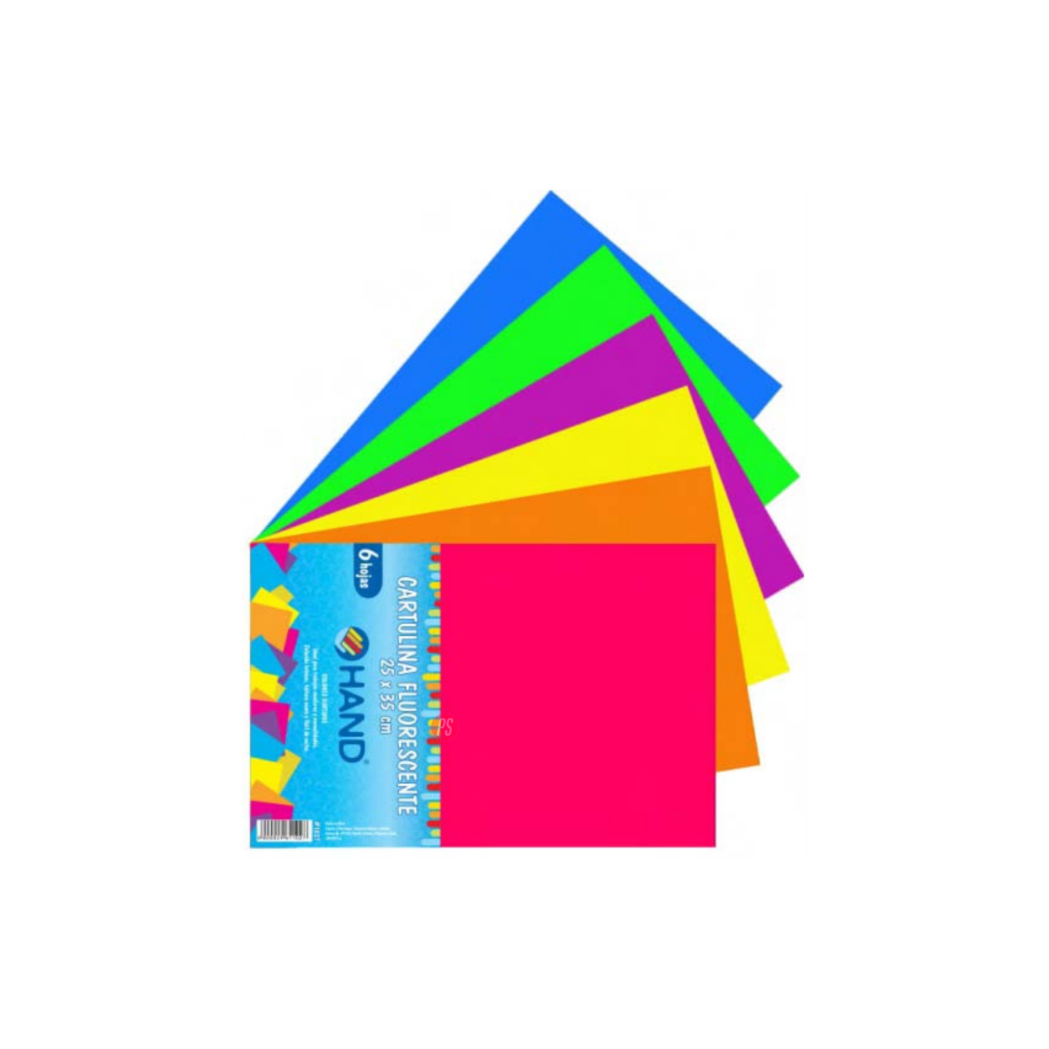 PACK HAND 60 HOJAS CARTULINAS FLUORESCENTE 25X35CMS COLORES - 2