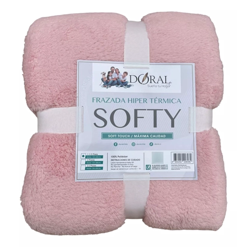 Frazada Softy Lisa 1.5 Plazas Hipertermica Tonos Claros - PS - 1