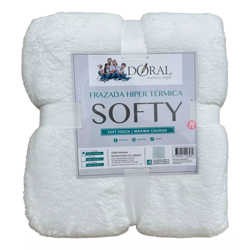 Frazada Softy Lisa 1.5 Plazas Hipertermica Tonos Claros - PS - 4