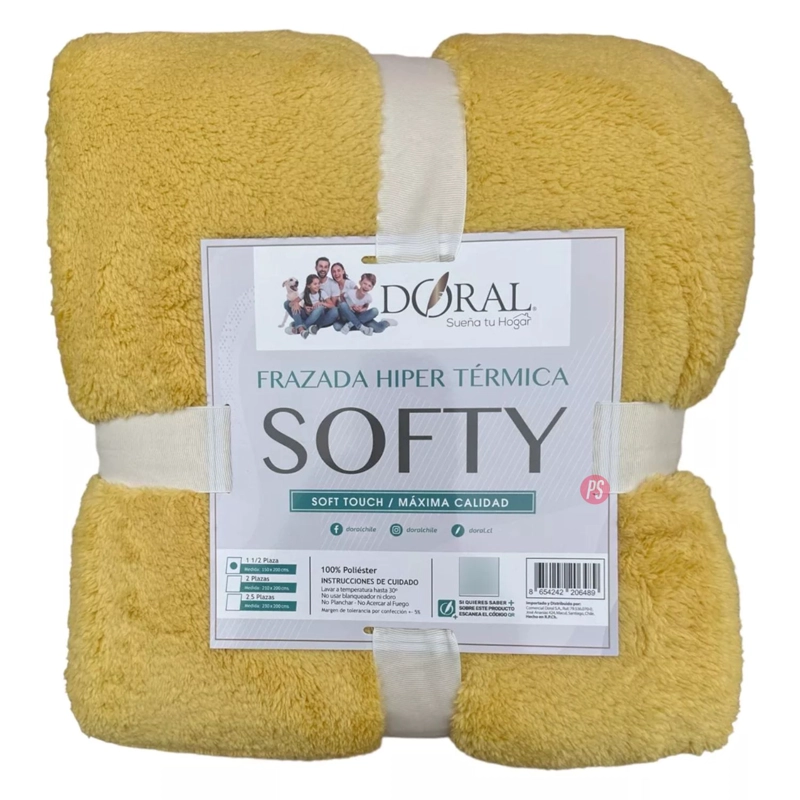 Frazada Softy Lisa 1.5 Plazas Hipertermica Tonos Claros - PS - 5