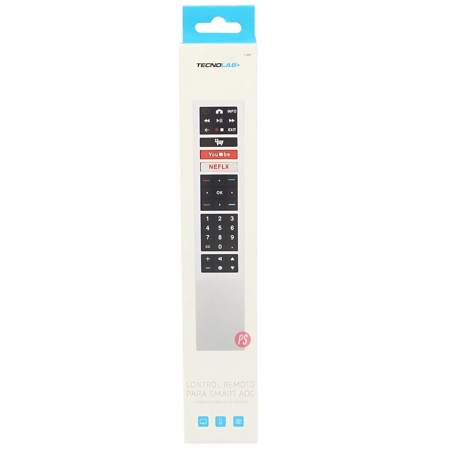 CONTROL REMOTO TV COMPATIBLE PARA AOC SMART TV - PS - 2