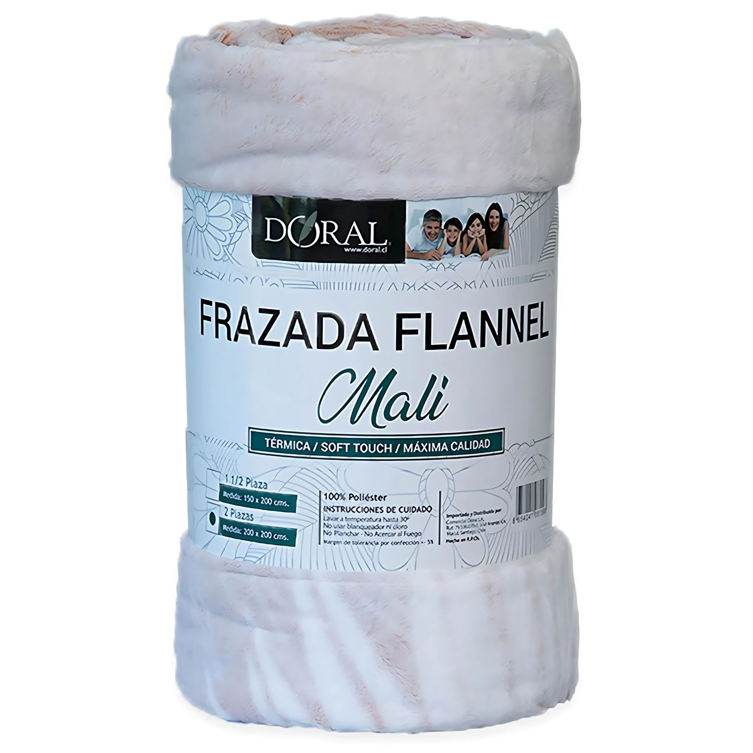 FRAZADA FLANNEL MALI 2 PLAZAS TONOS ROSAS DORAL - PS - 1