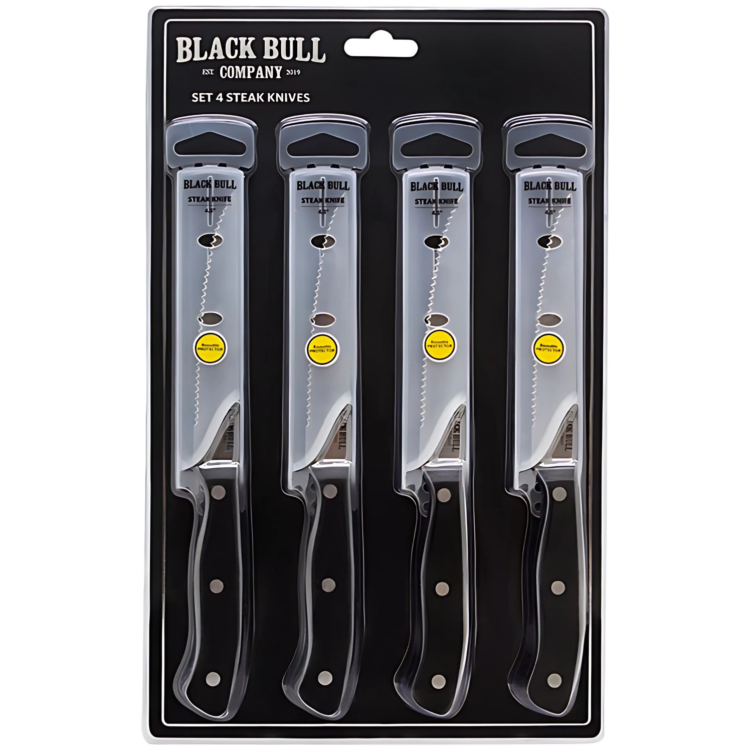 SET 4 CUCHILLOS STEAK CORTE Y ESTILO PREMIUM BLACK BULL - PS - 1